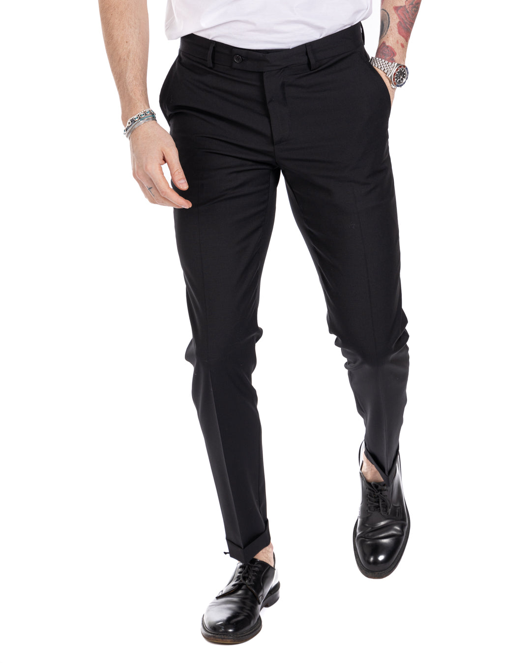 Naples - robe noire en laine mélangée