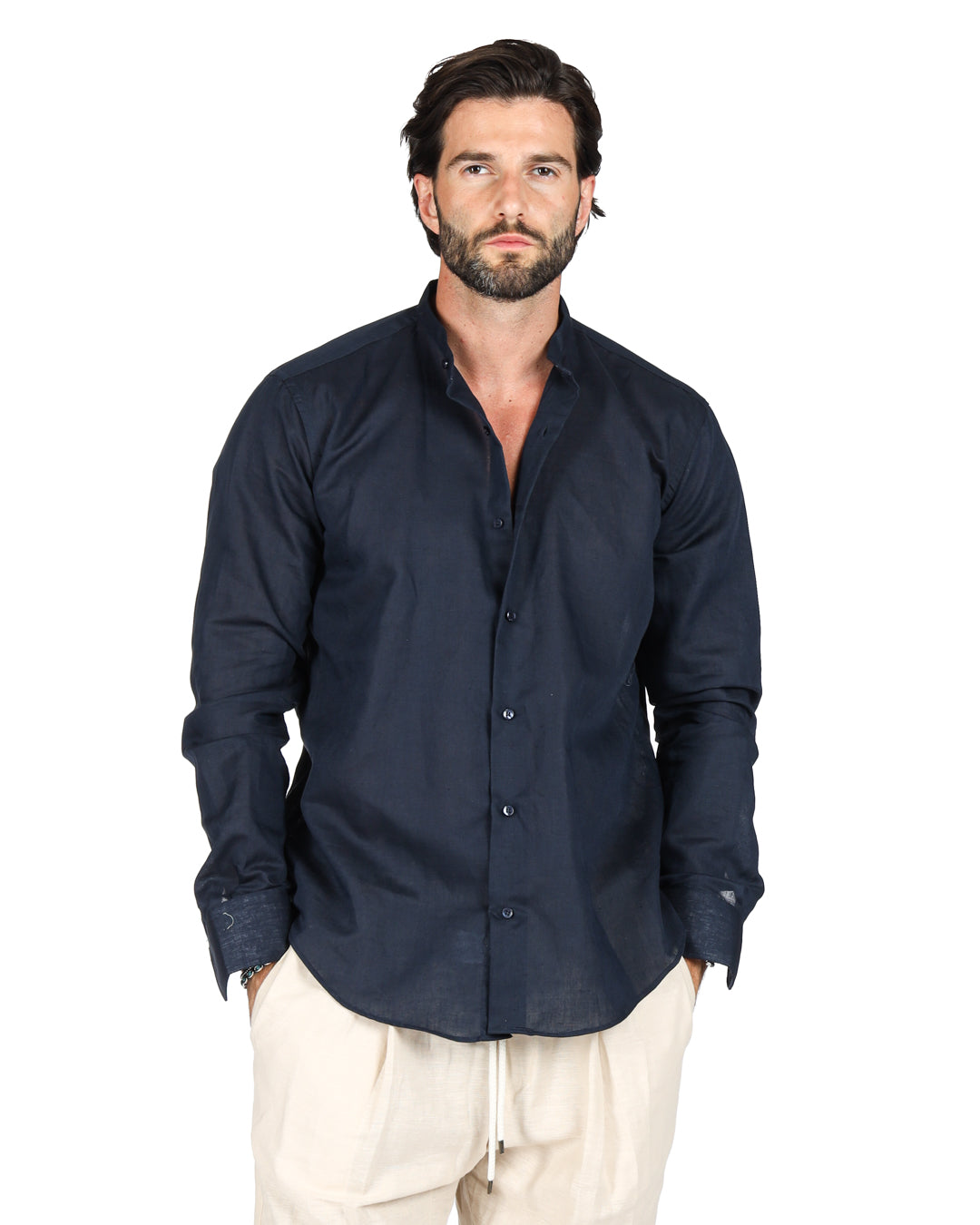 Positano - Blue Korean linen shirt