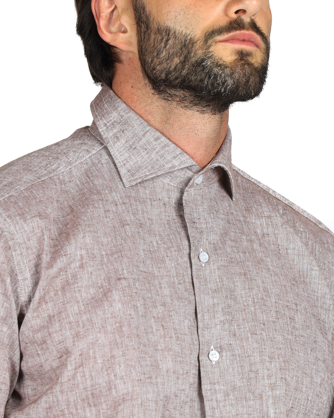 Praiano - Classic mud shirt in linen