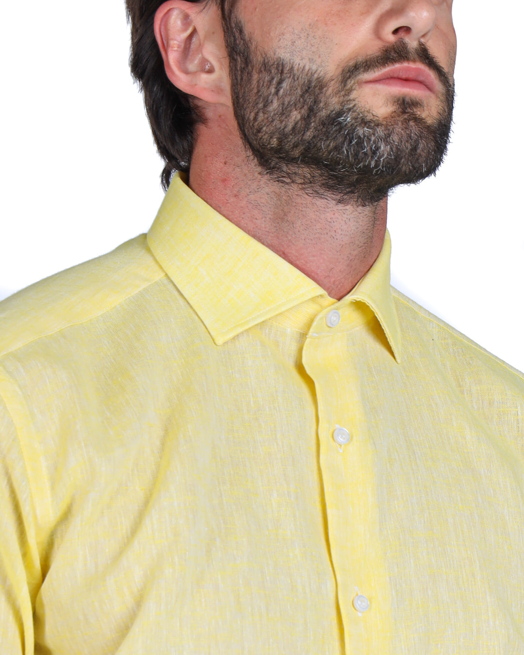 Praiano - Chemise classique en lin jaune