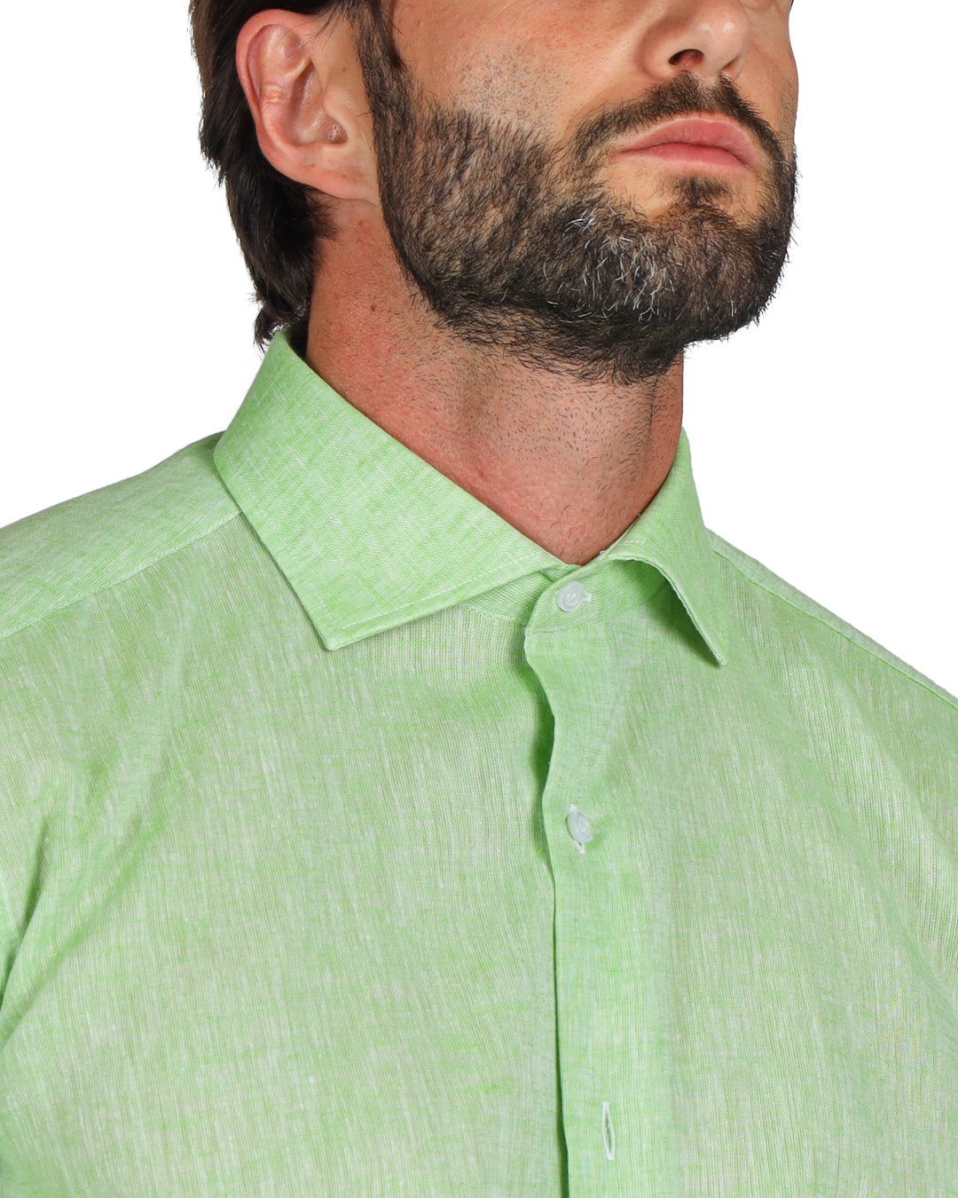Praiano - Chemise en lin classique vert pomme