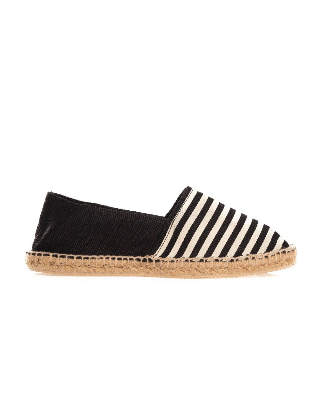 BLACK STRIPED ESPADRILLES