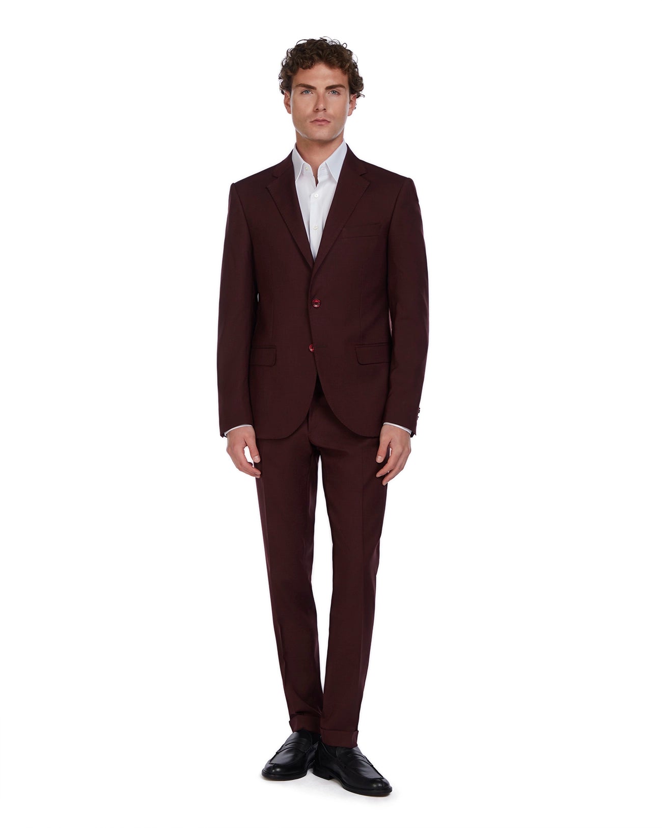 Sydney Bordeaux Pin-Striped Suit