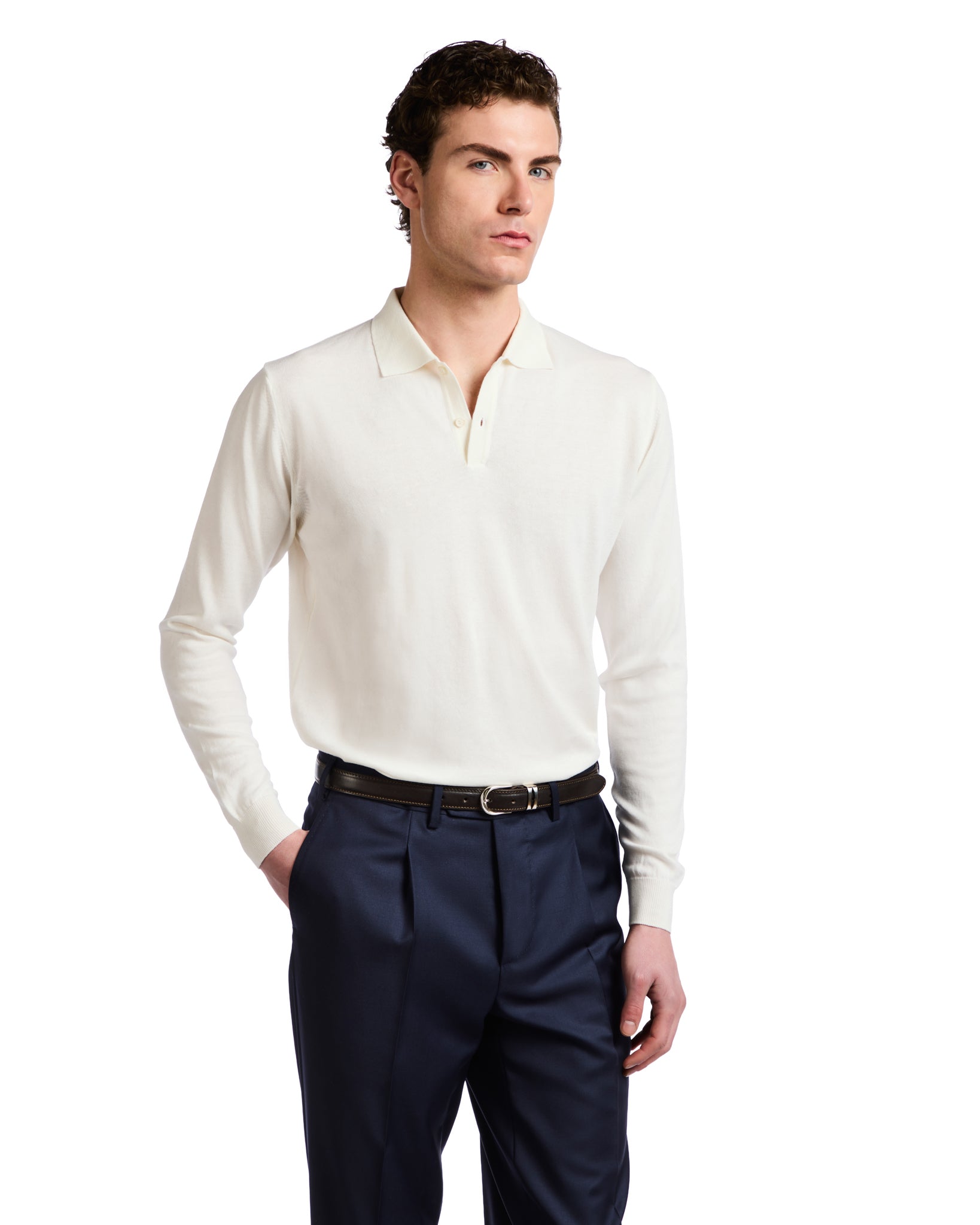 Polo en coton blanc Andrey