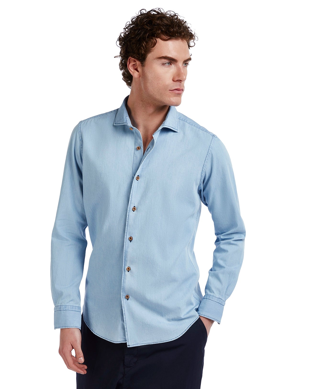 Mark light wash denim shirt 