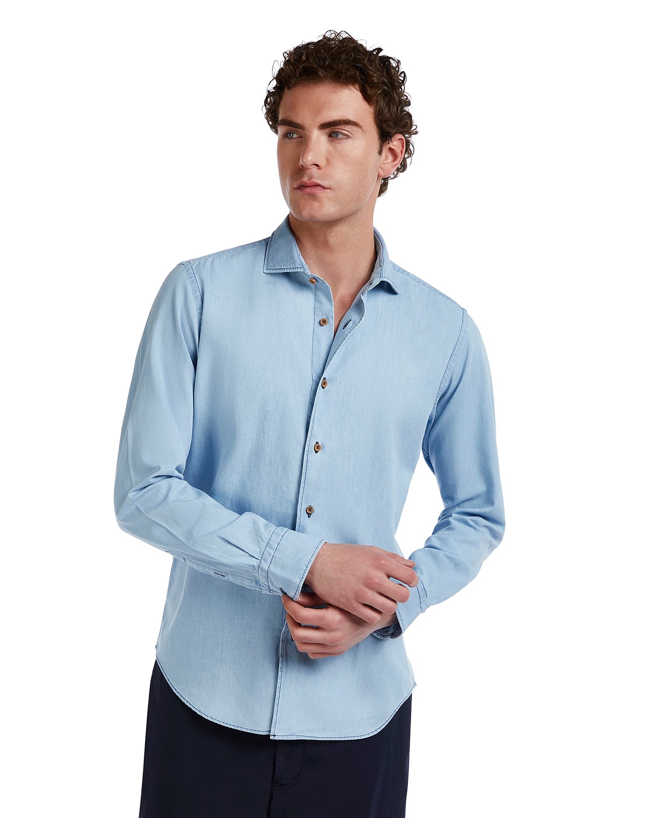 Mark light wash denim shirt 
