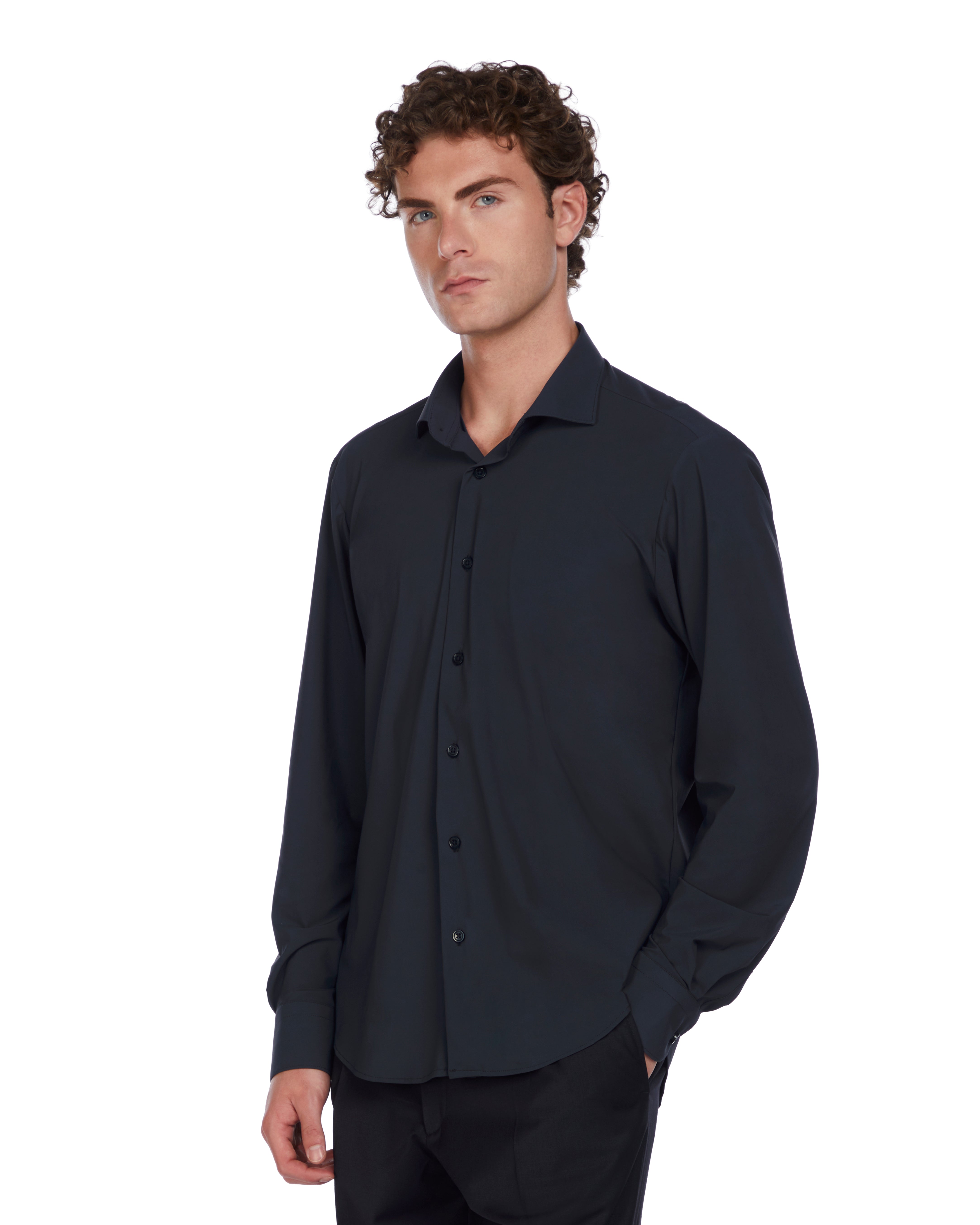 Teck non-iron blue shirt