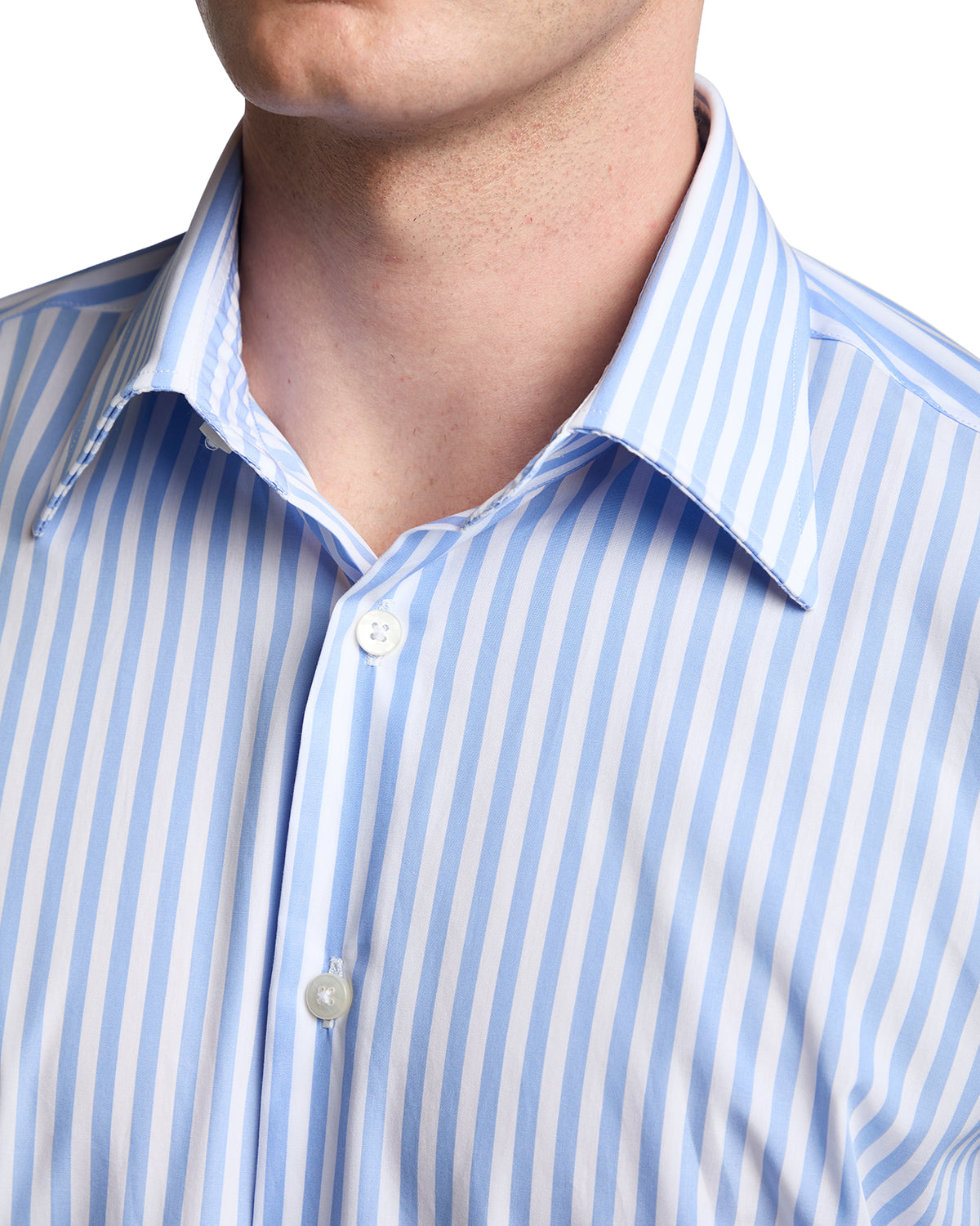 Vey light blue striped cotton shirt