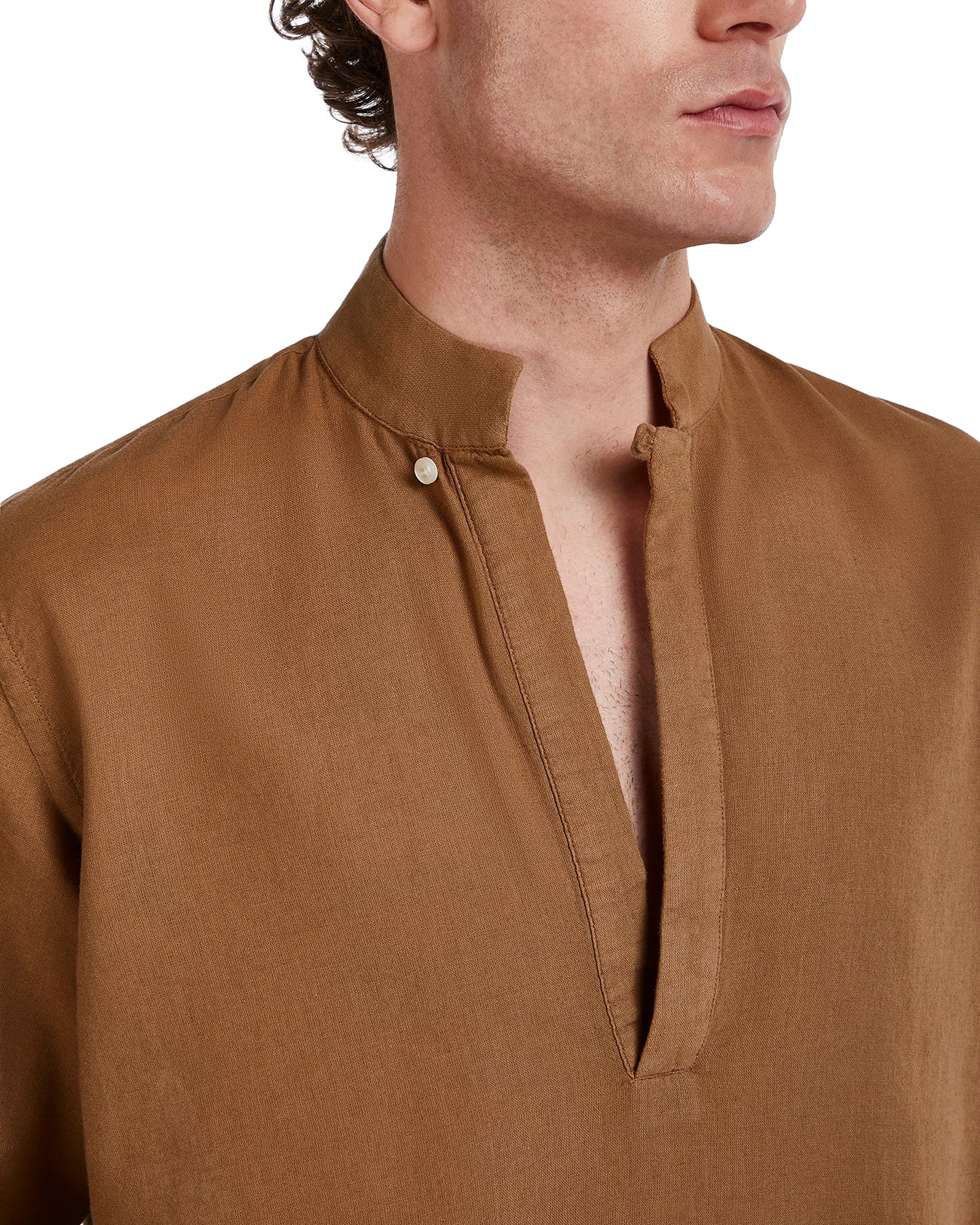 Waikiki shirt in linen and cotton mud