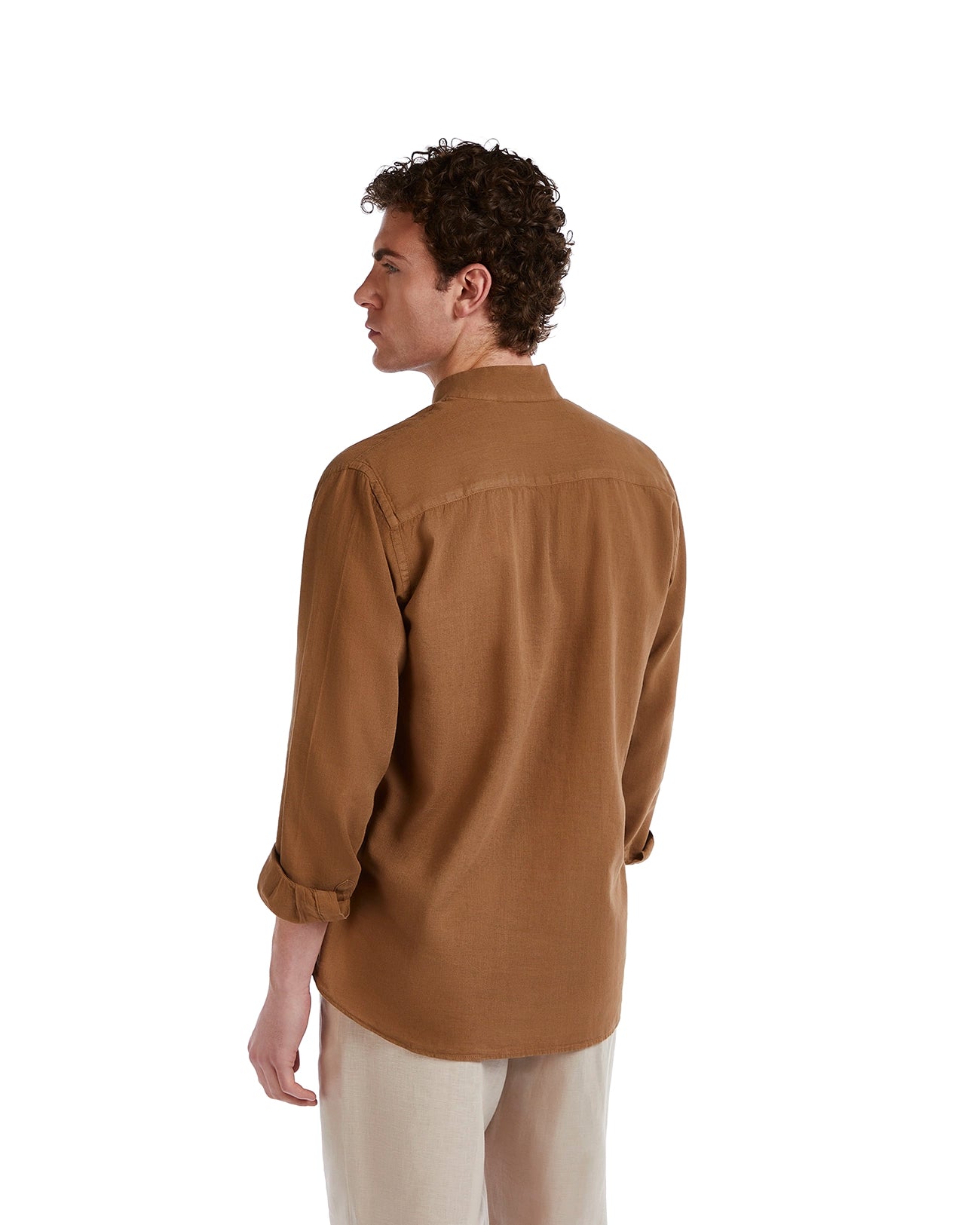 Waikiki shirt in linen and cotton mud