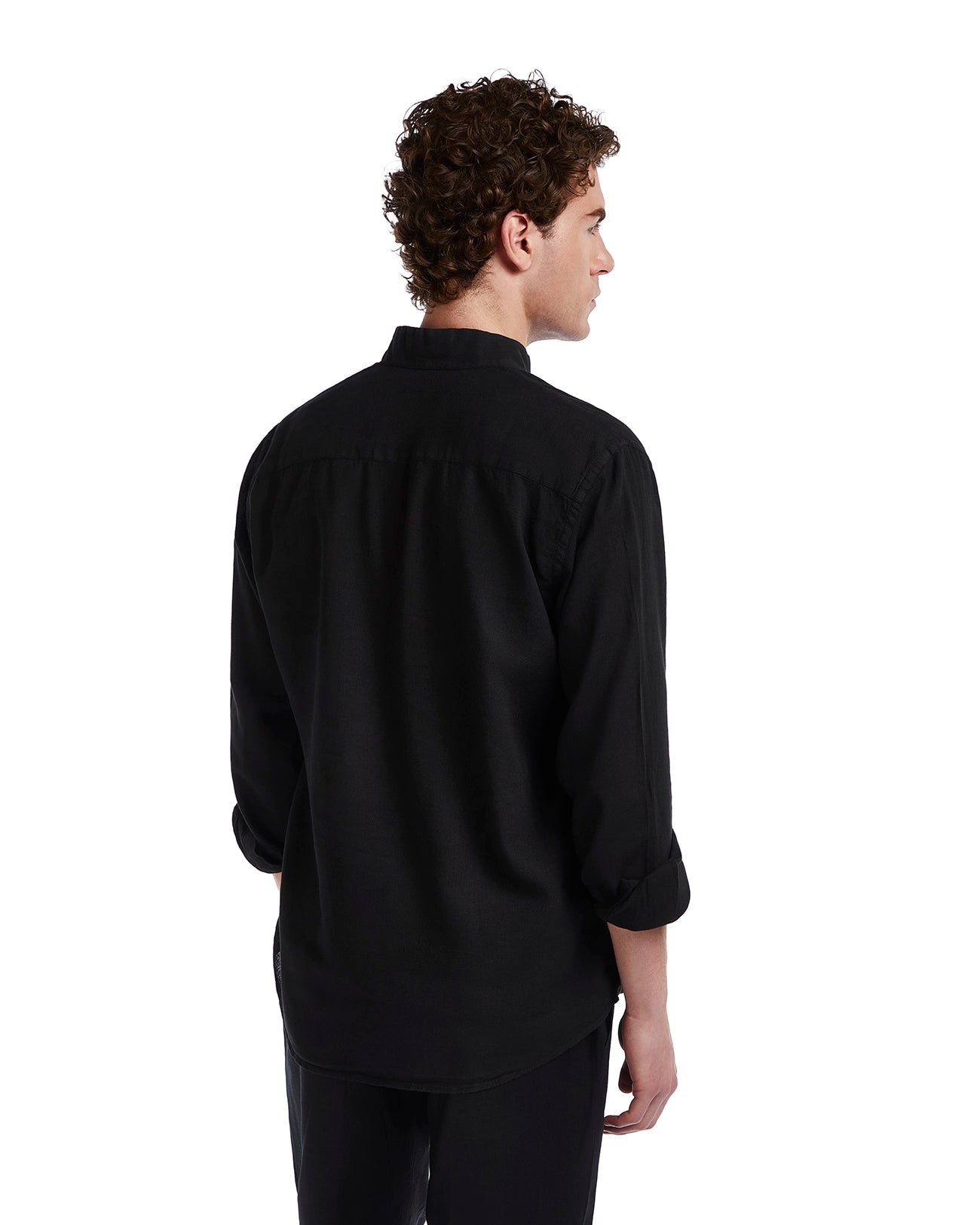 Waikiki Shirt in Black Linen and Cotton
