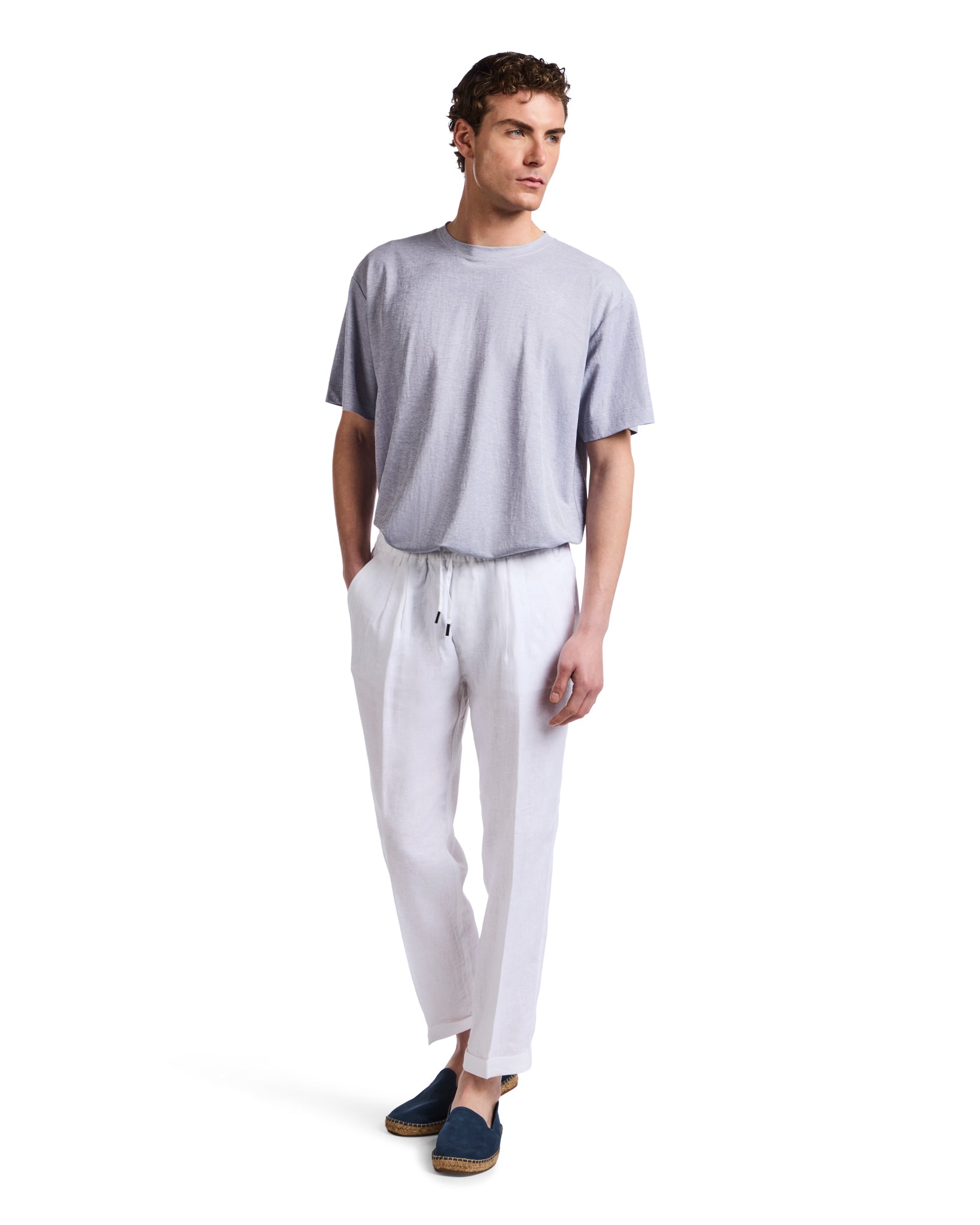 Pantalon Cary en lin blanc pur