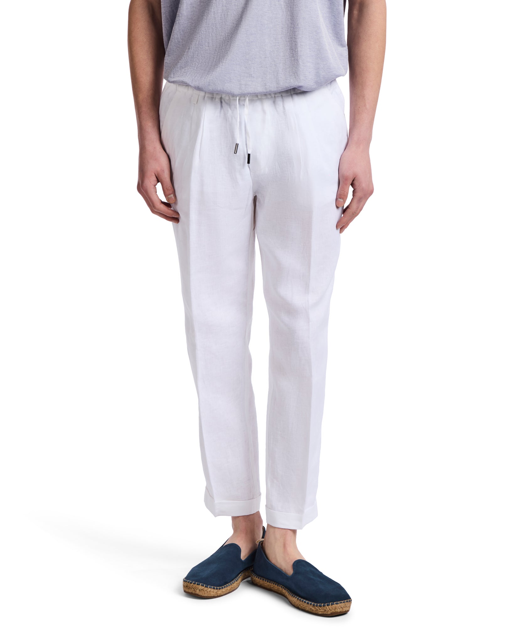 Pantalon Cary en lin blanc pur