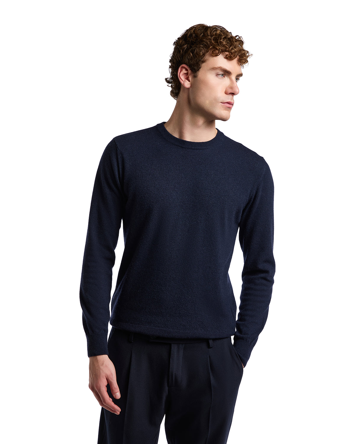 Dustin Crewneck in Blue Cashmere Blend