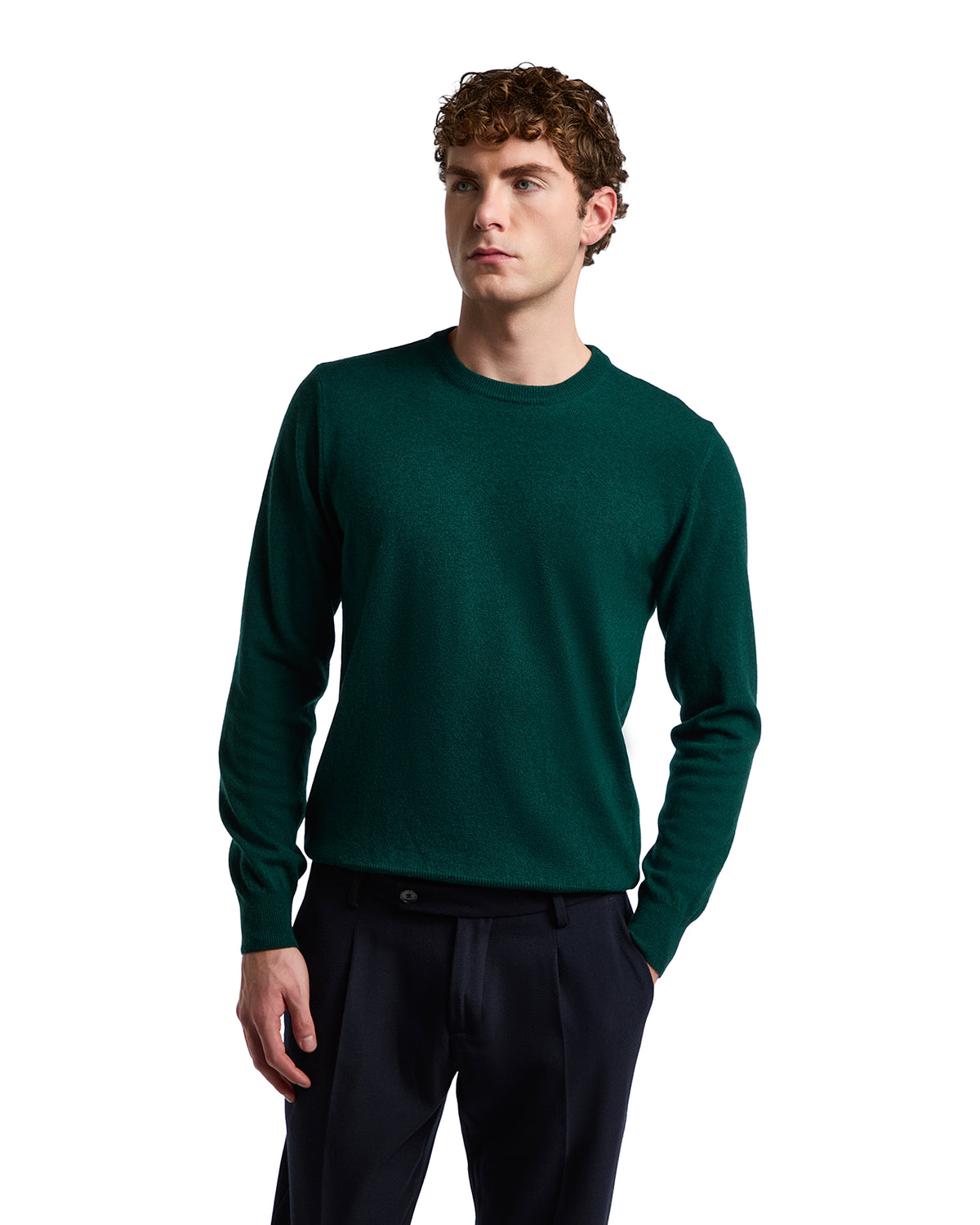 Girocollo Dustin in misto cachemire verde