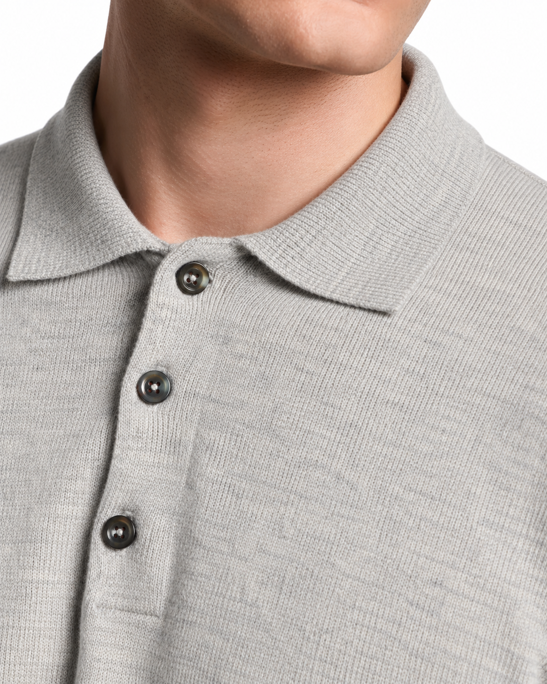 Polo Rovigo de lana Tollegno gris