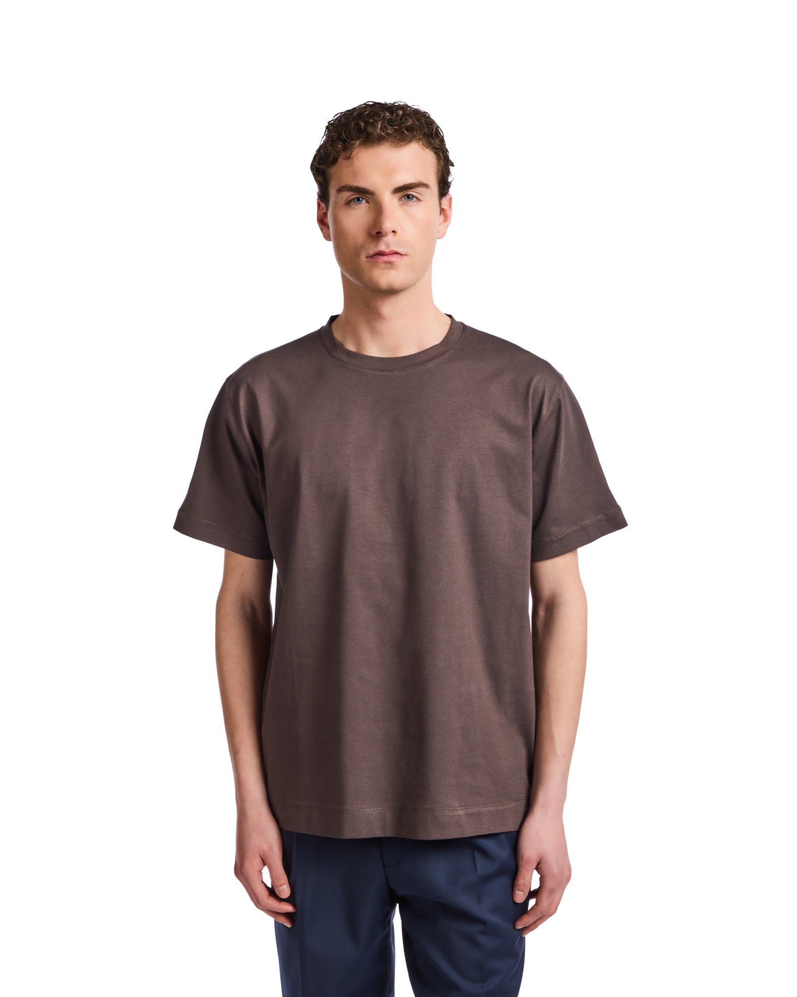 T-shirt Bergen en coton marron foncé