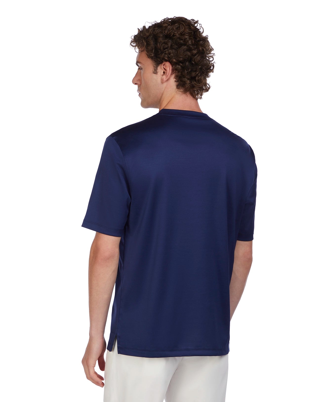 Hoorn T-shirt in blue lisle thread