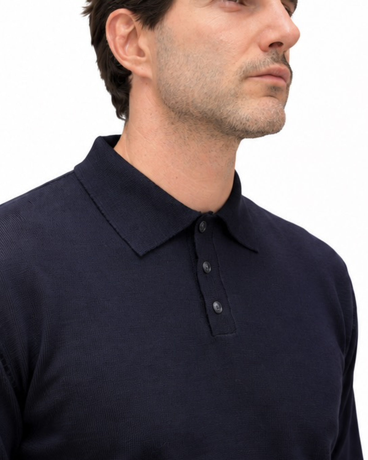 Polo Rovigo in Tollegno wool blue