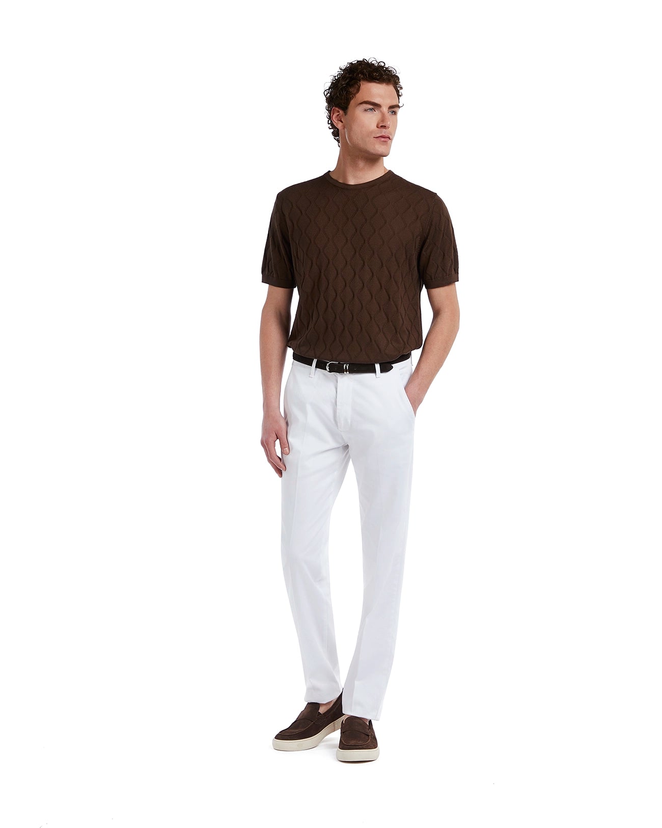 Camiseta Bjorn de punto moro a ondas