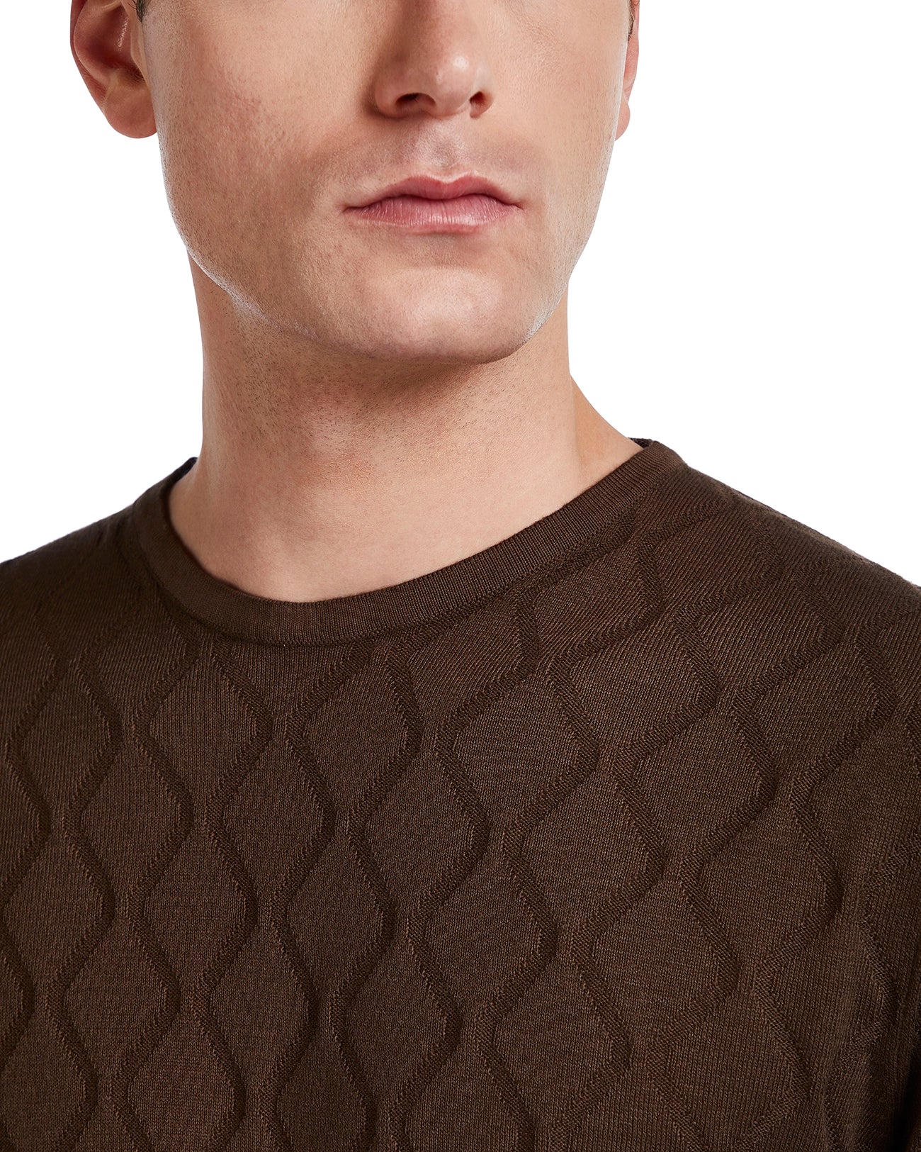 Bjorn wave t-shirt in dark brown knit