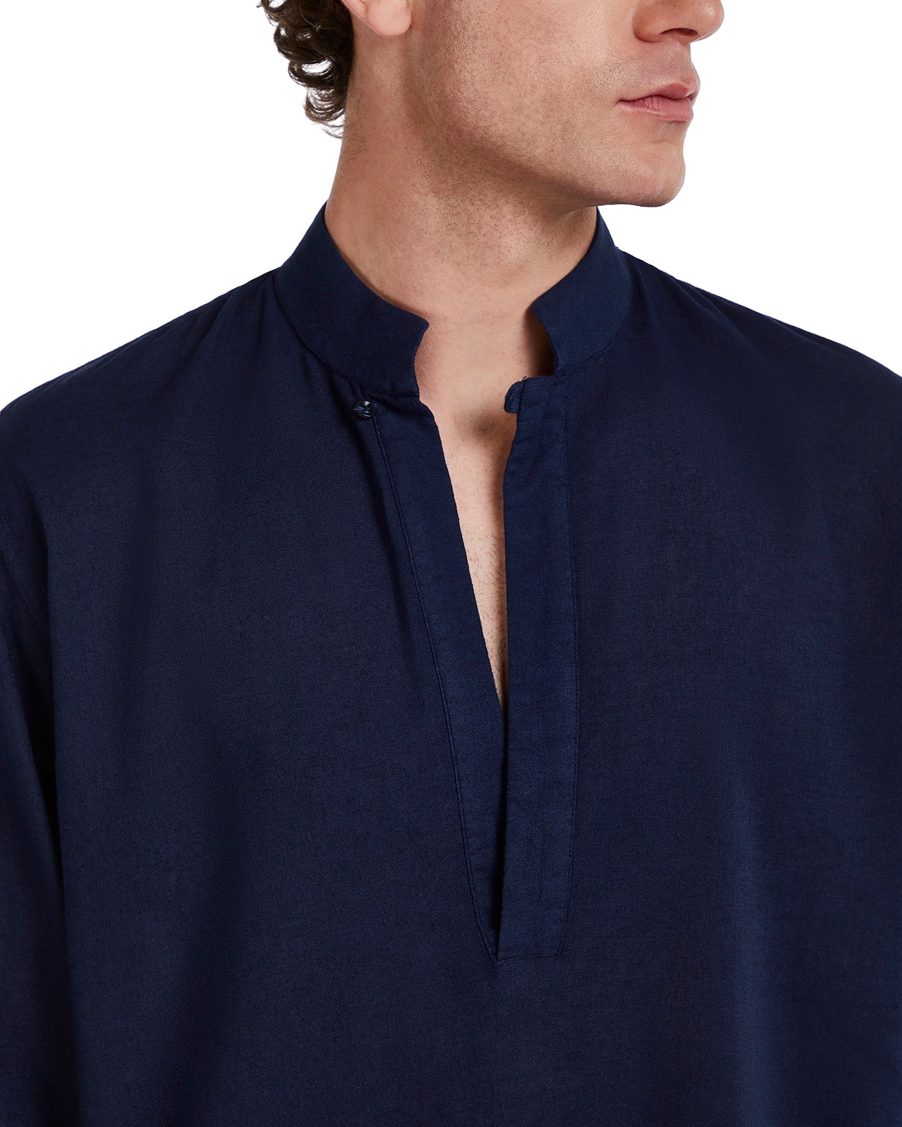 Waikiki shirt in blue linen and cotton