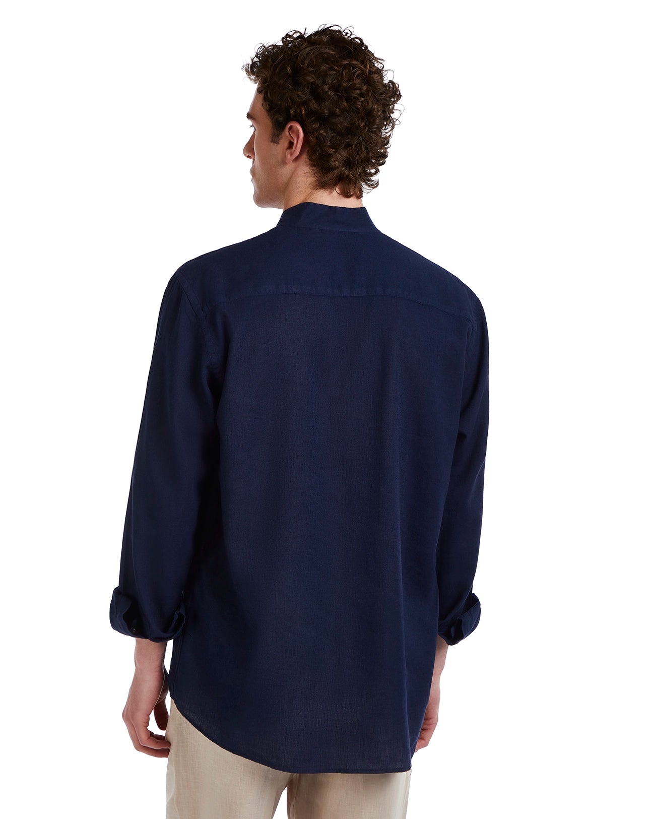 Waikiki shirt in blue linen and cotton