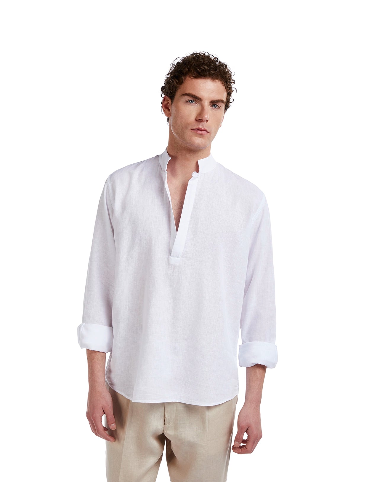 Waikiki white linen and cotton shirt