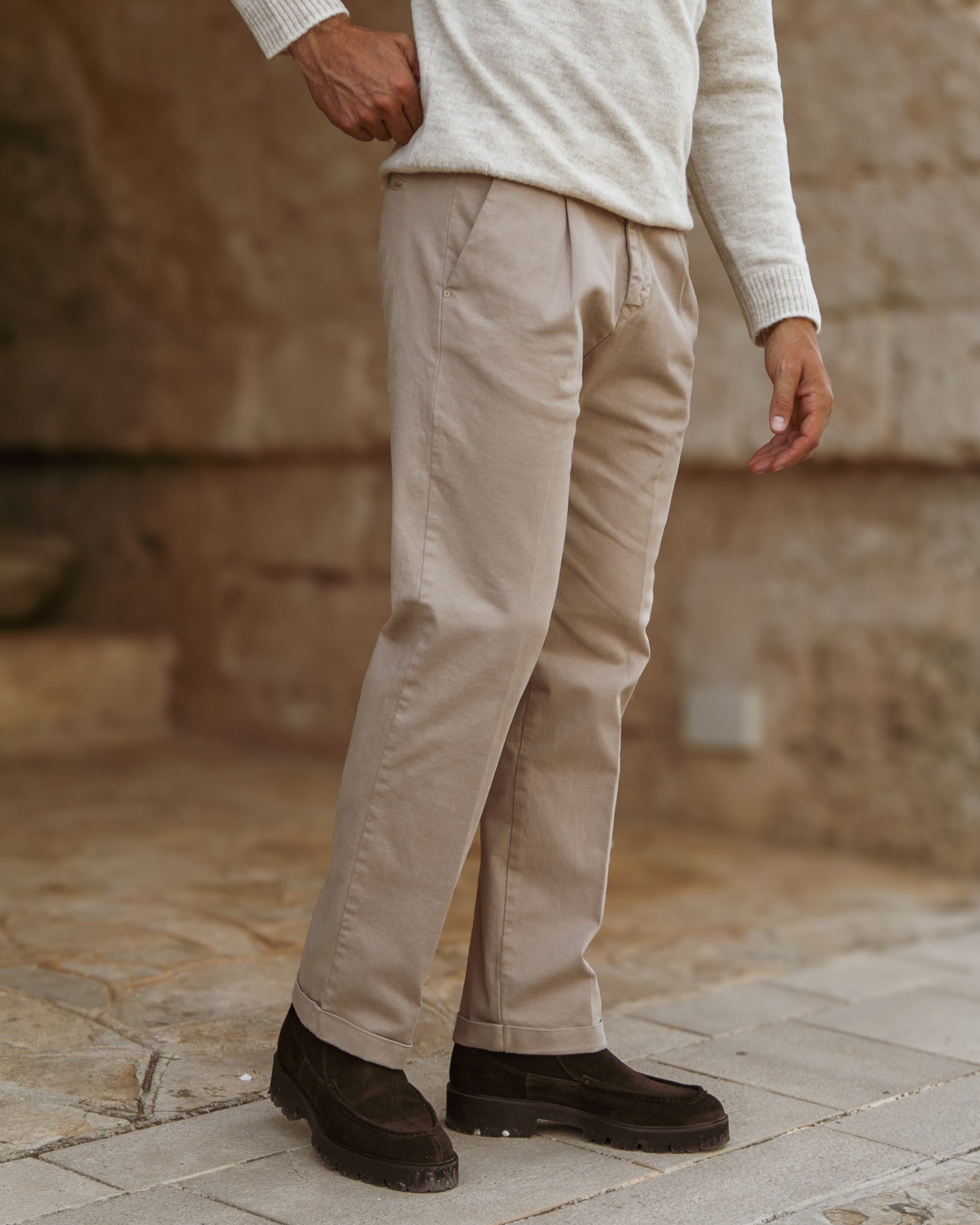 Sean - pantalon en denim bull beige