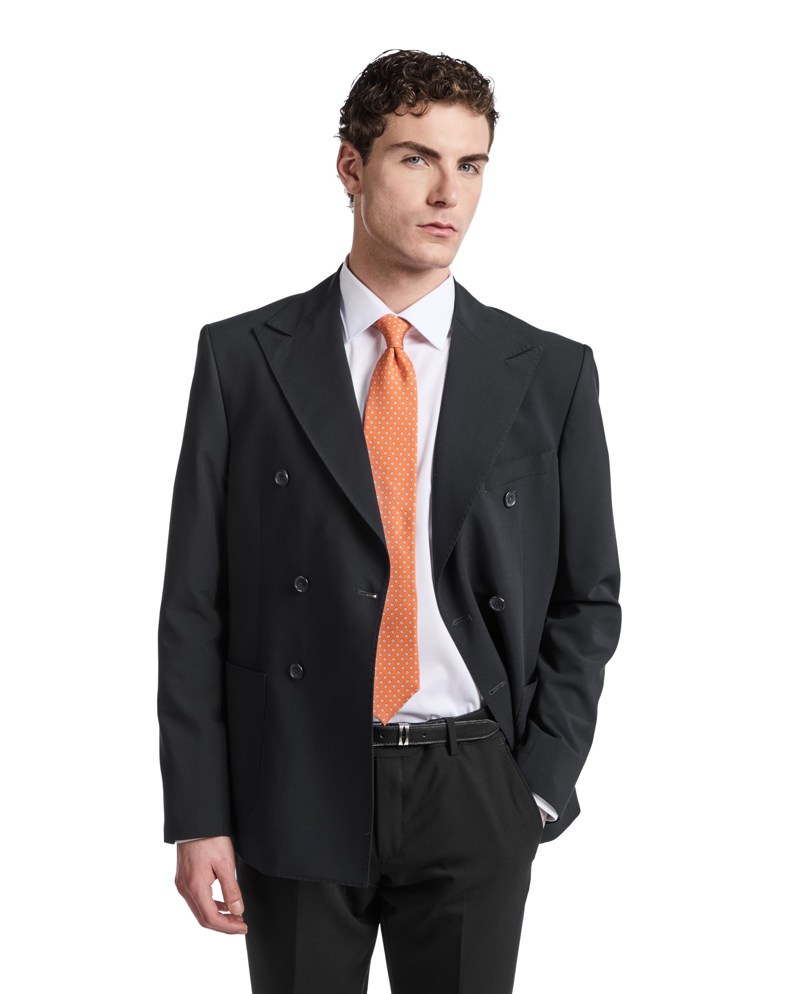 Costume Monaco noir croisé