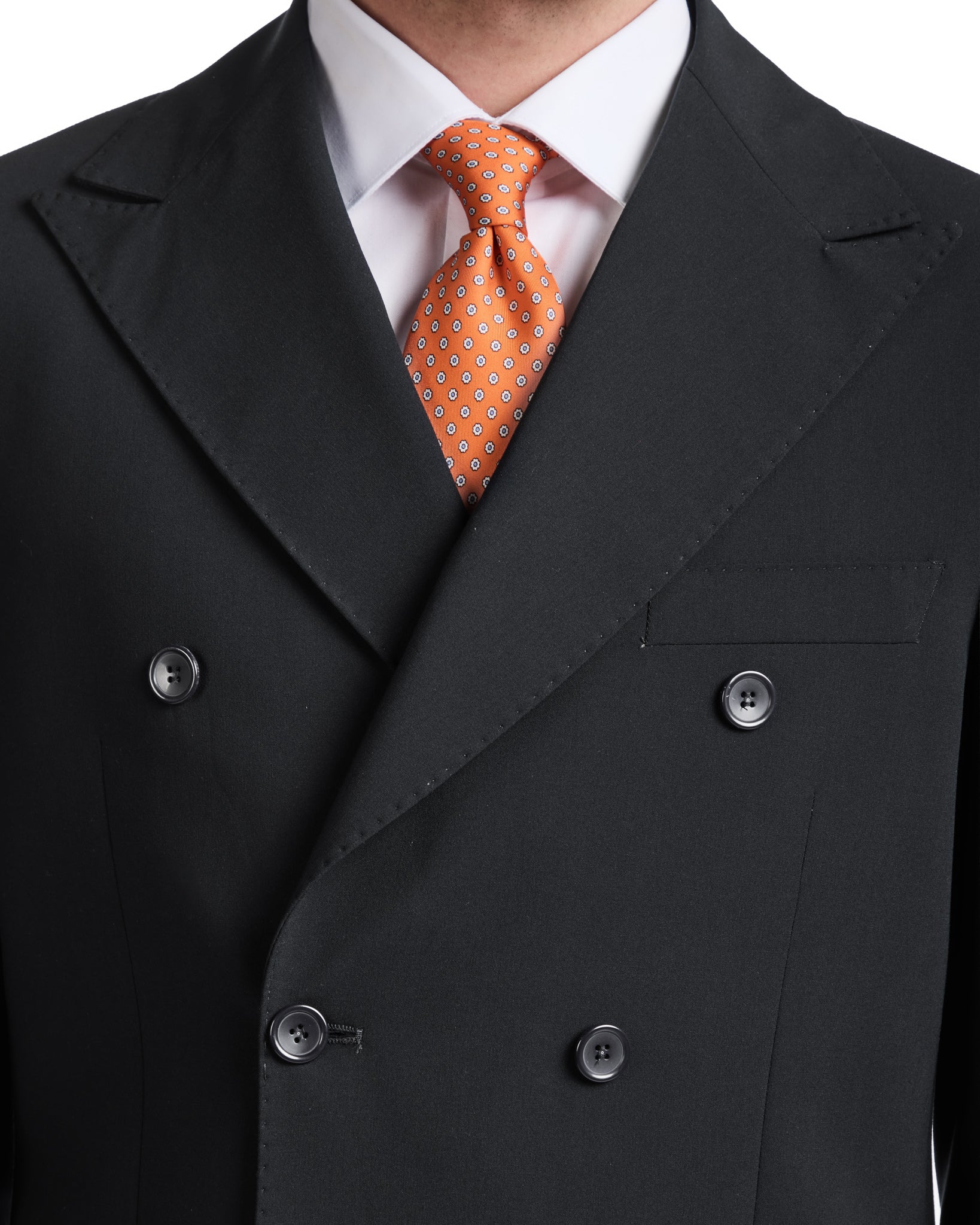 Black double-breasted Monaco suit