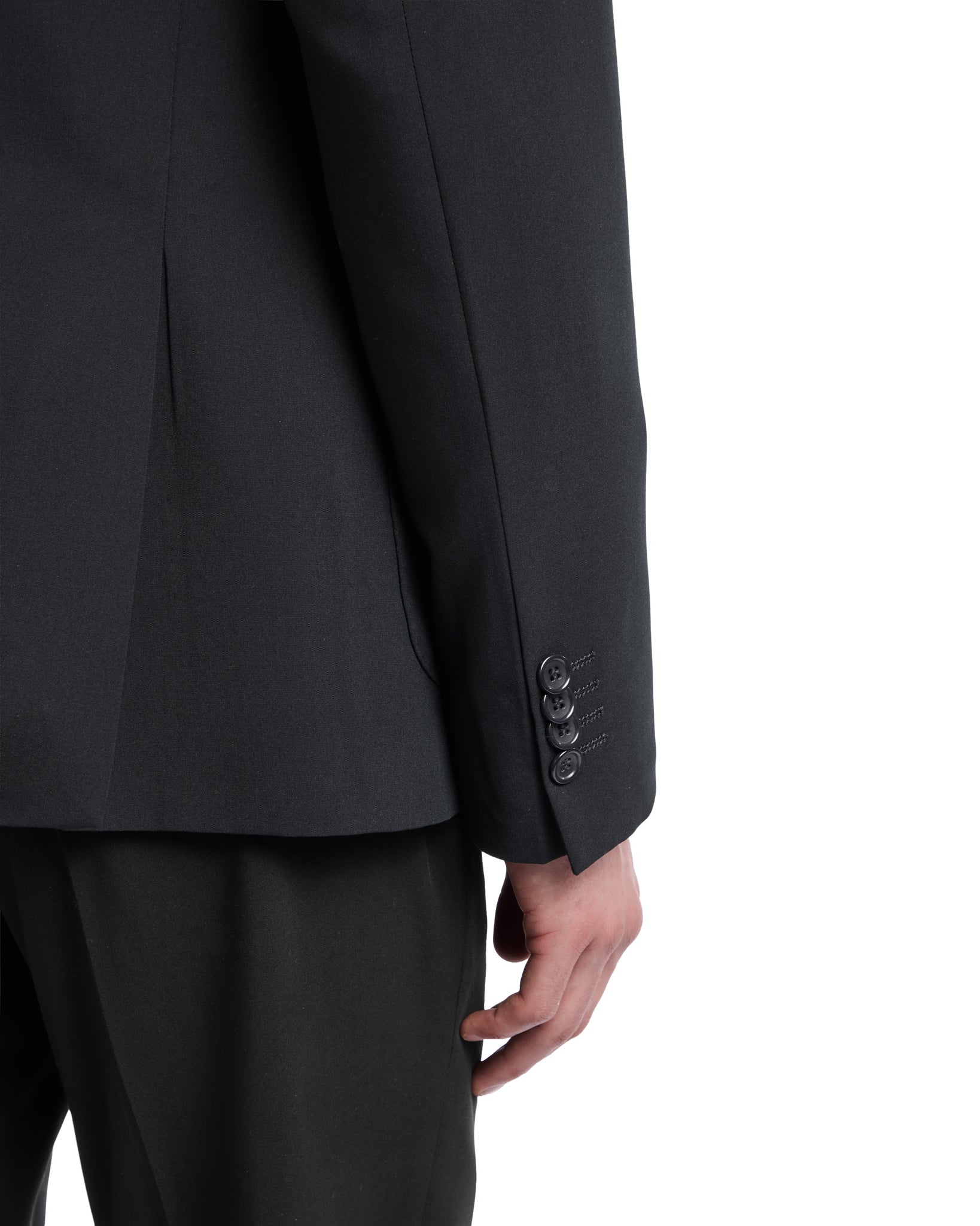 Black double-breasted Monaco suit