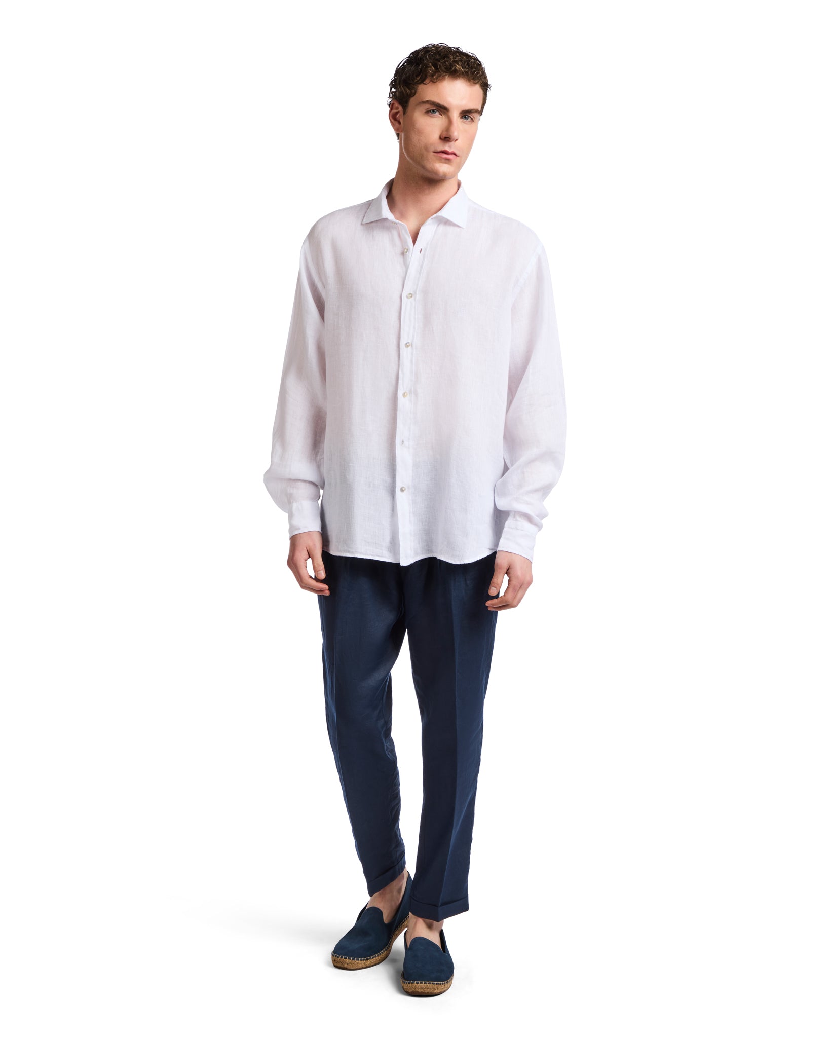 Chemise Montecarlo en lin blanc pur