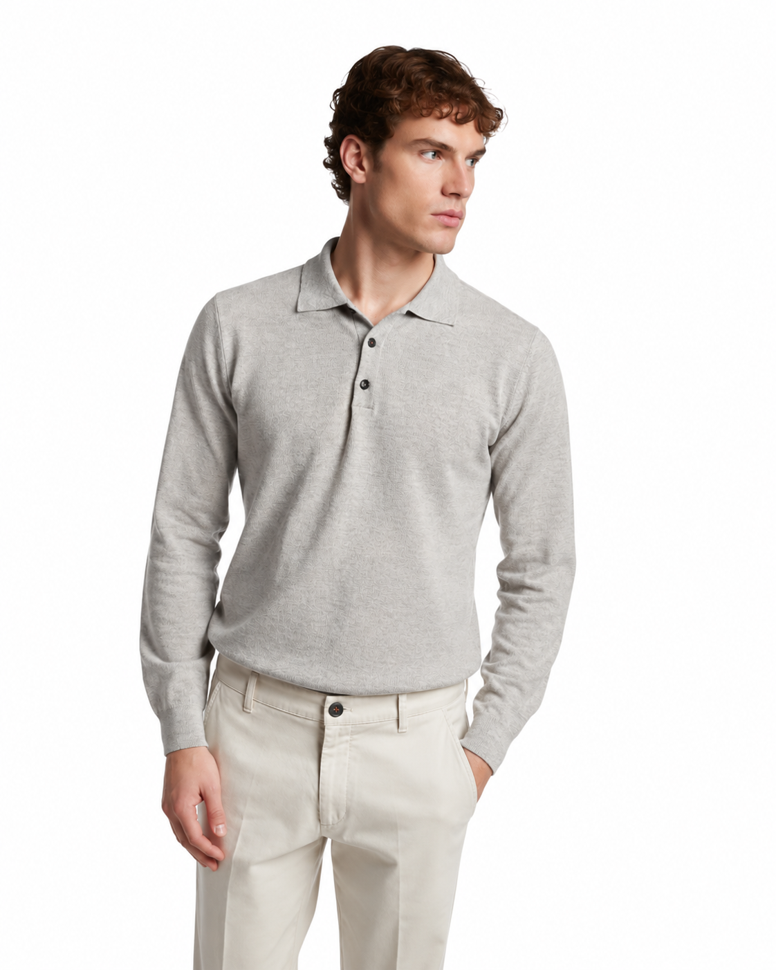 Polo Rovigo de lana Tollegno gris
