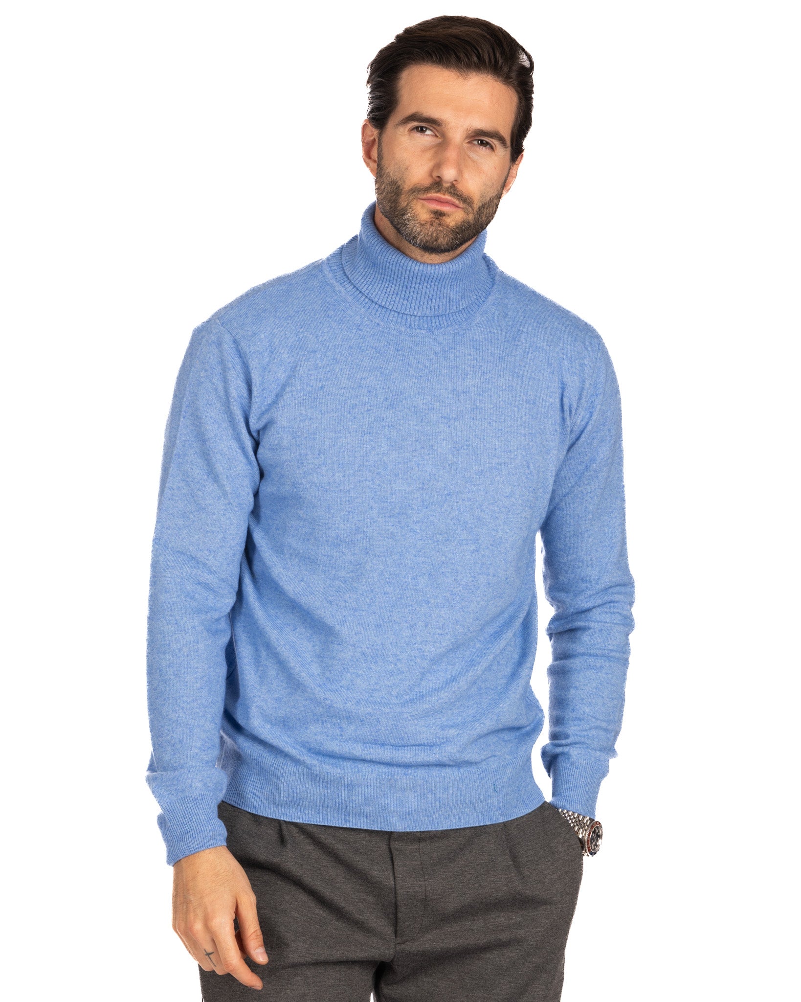 Lee - light blue cashmere blend turtleneck