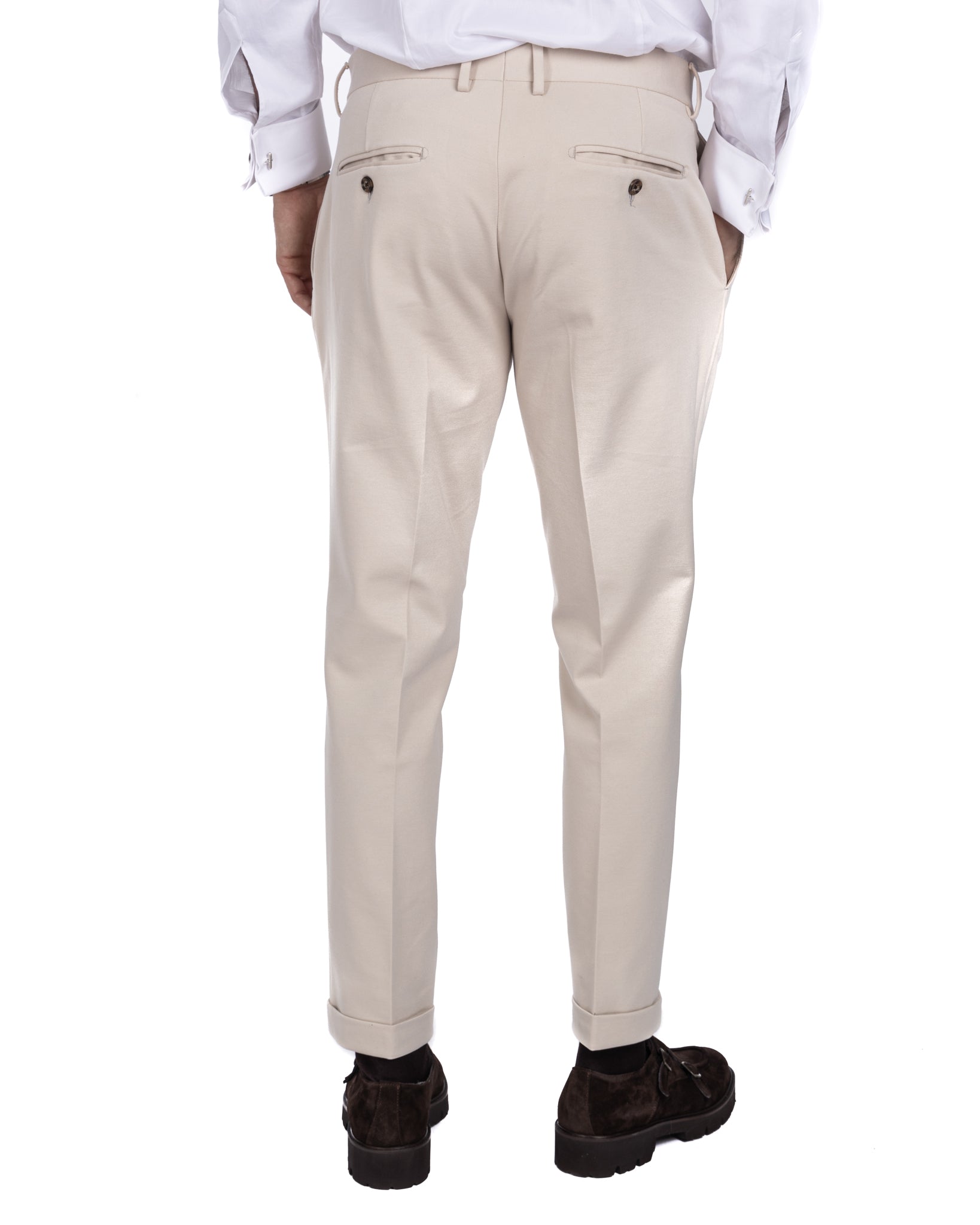 Florence - trousers with a cream pleat in Milan stitch