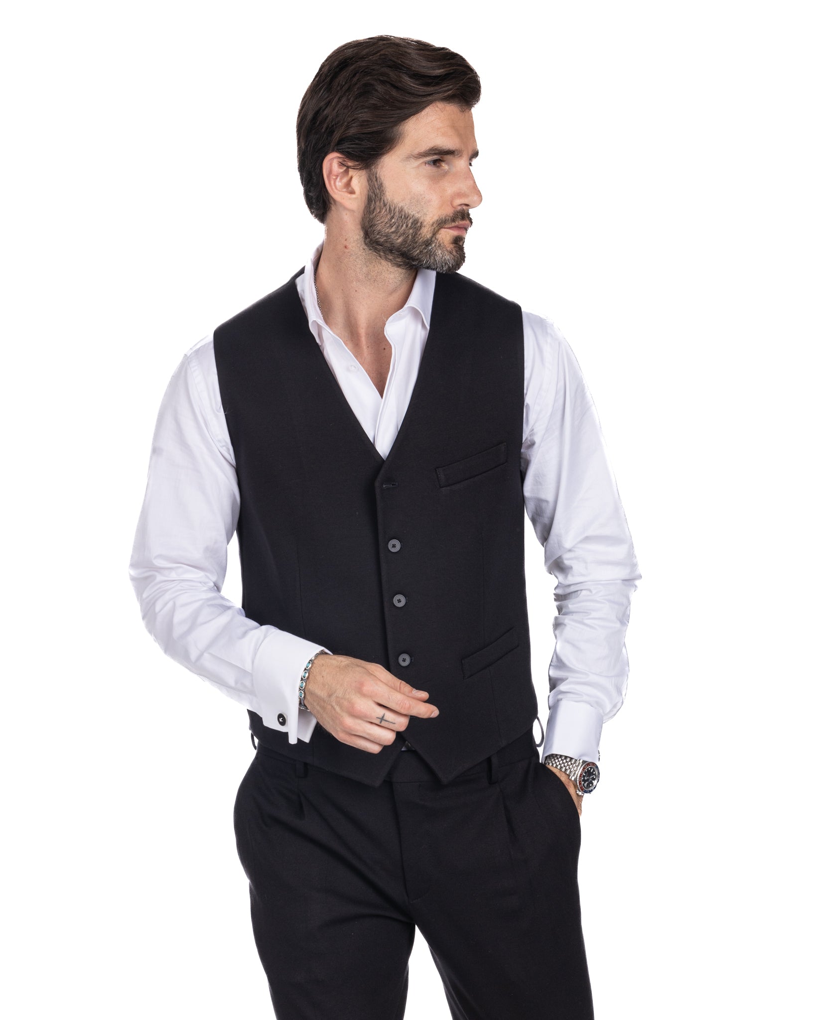 Dresde - gilet gris à simple boutonnage