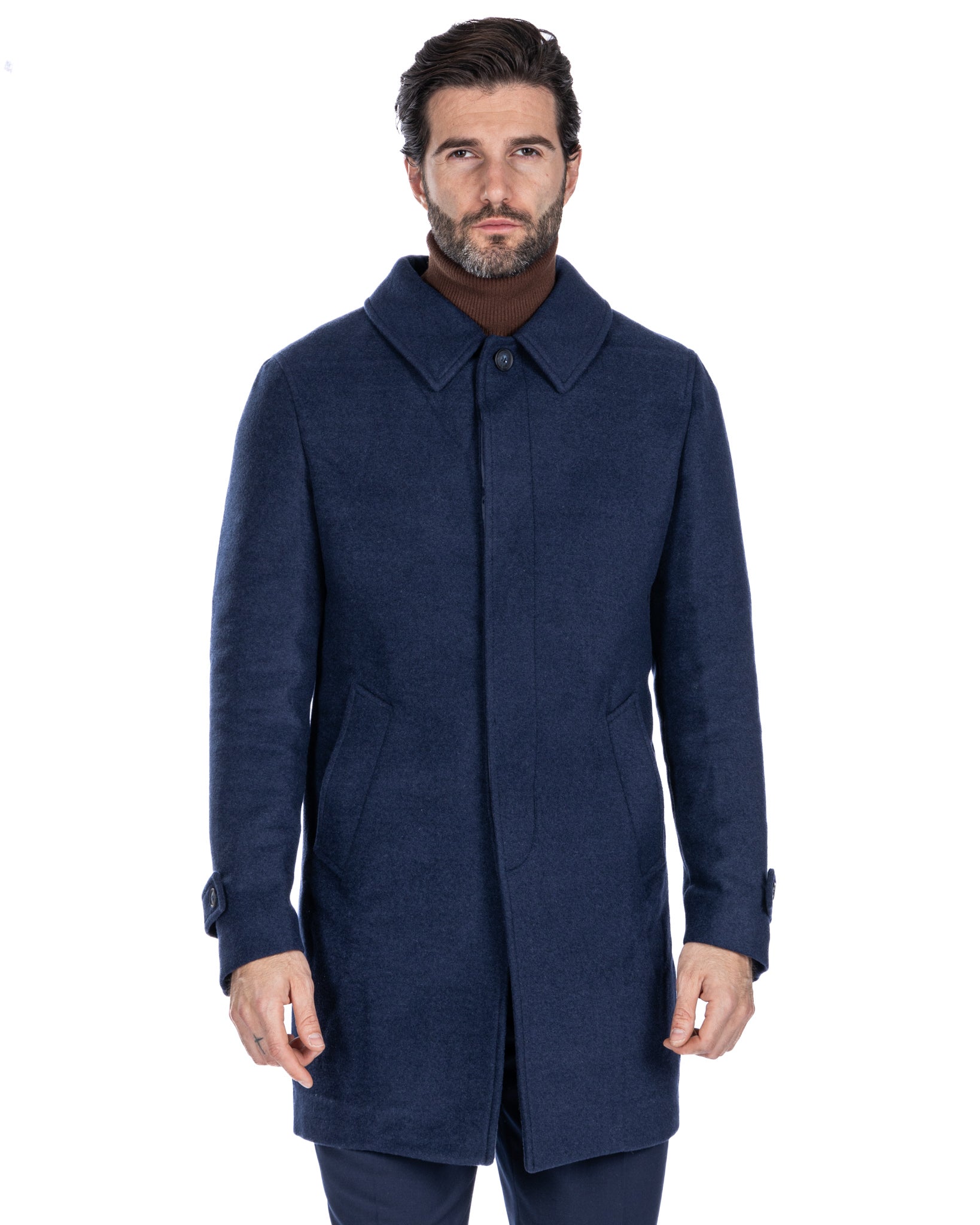 Jean - cappotto monopetto blu