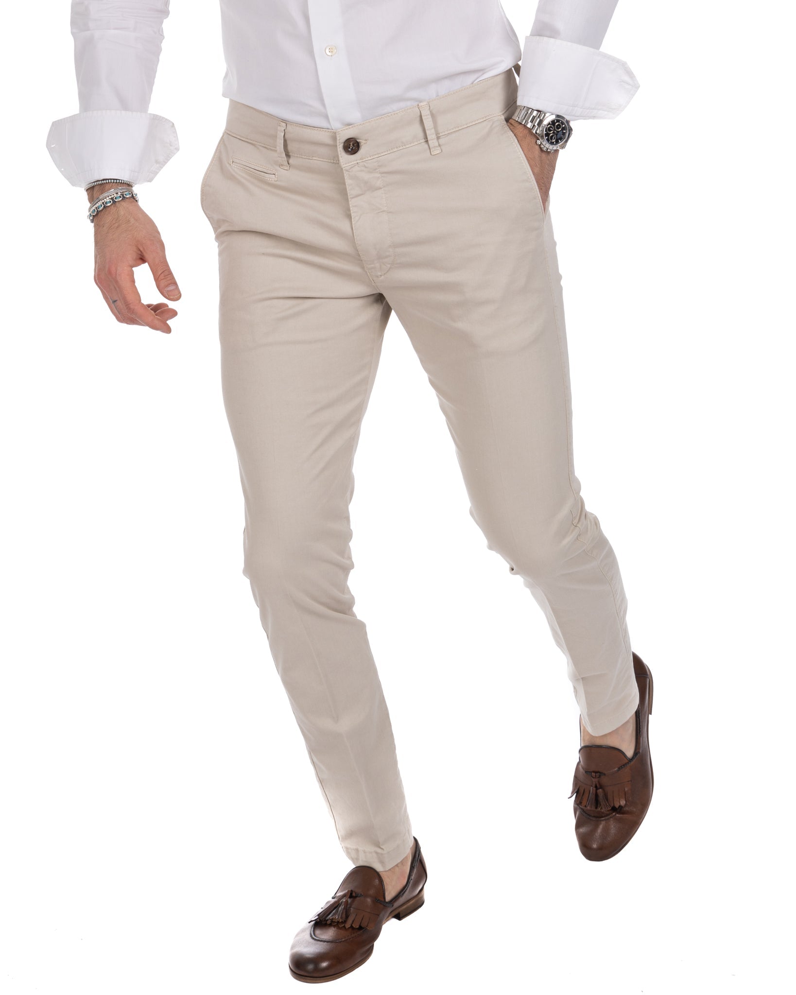 Frank - pantalon basique beige