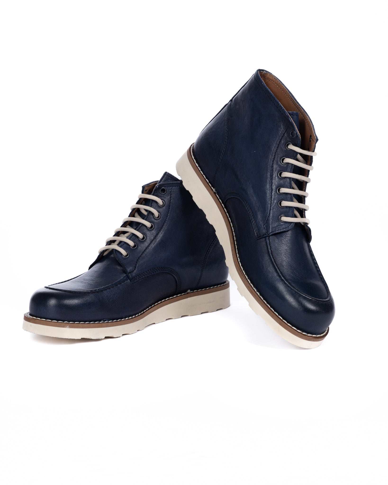 Moon - botte en cuir bleu