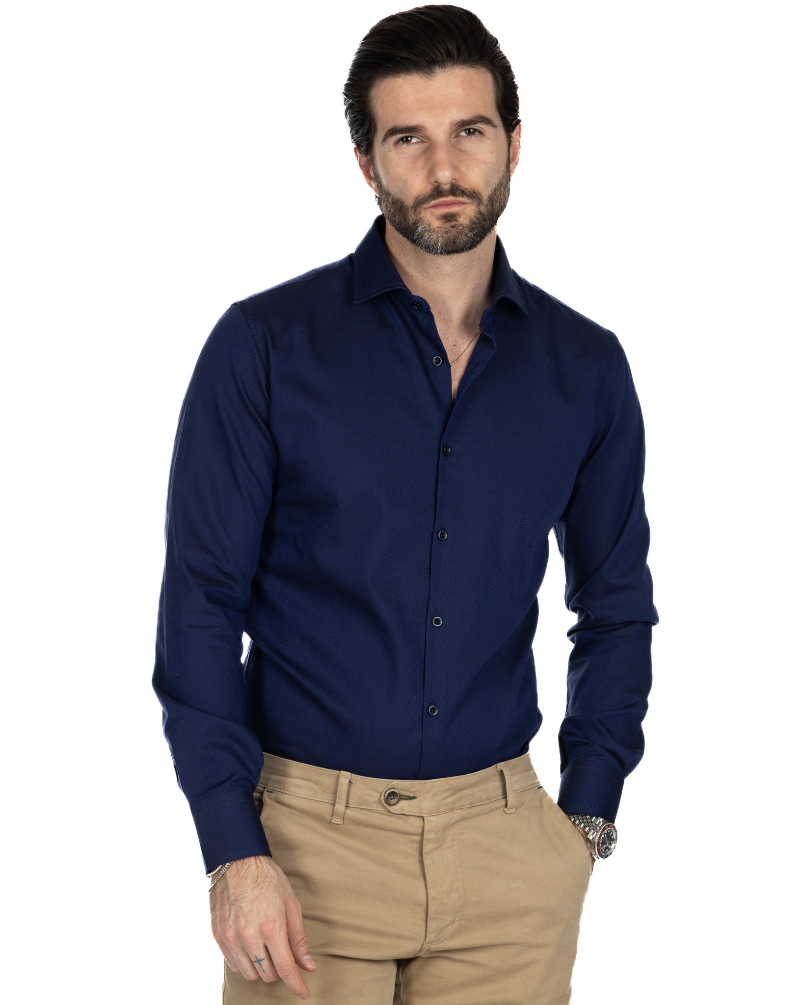 Shirt - slim fit oxford blue