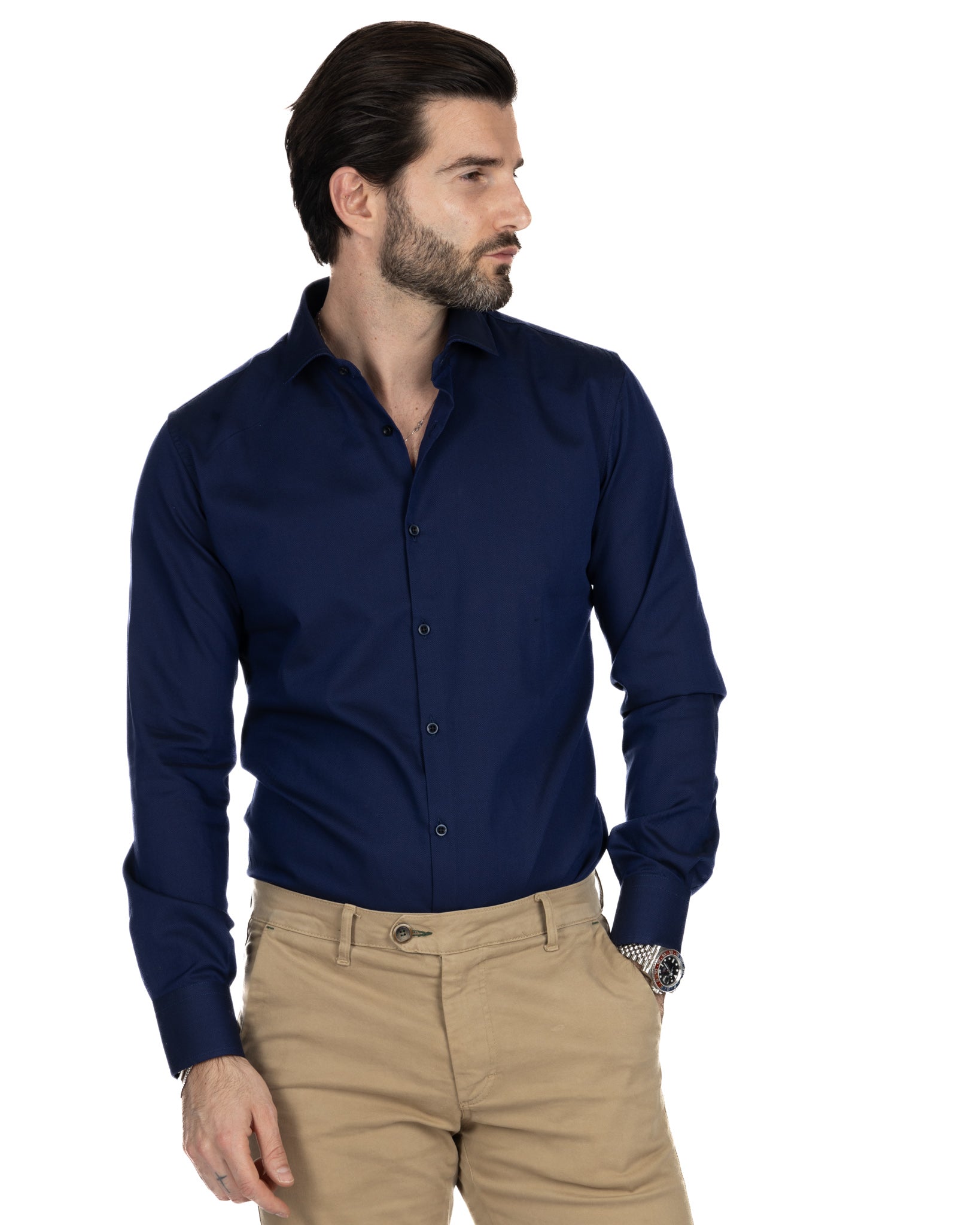 Shirt - slim fit oxford blue