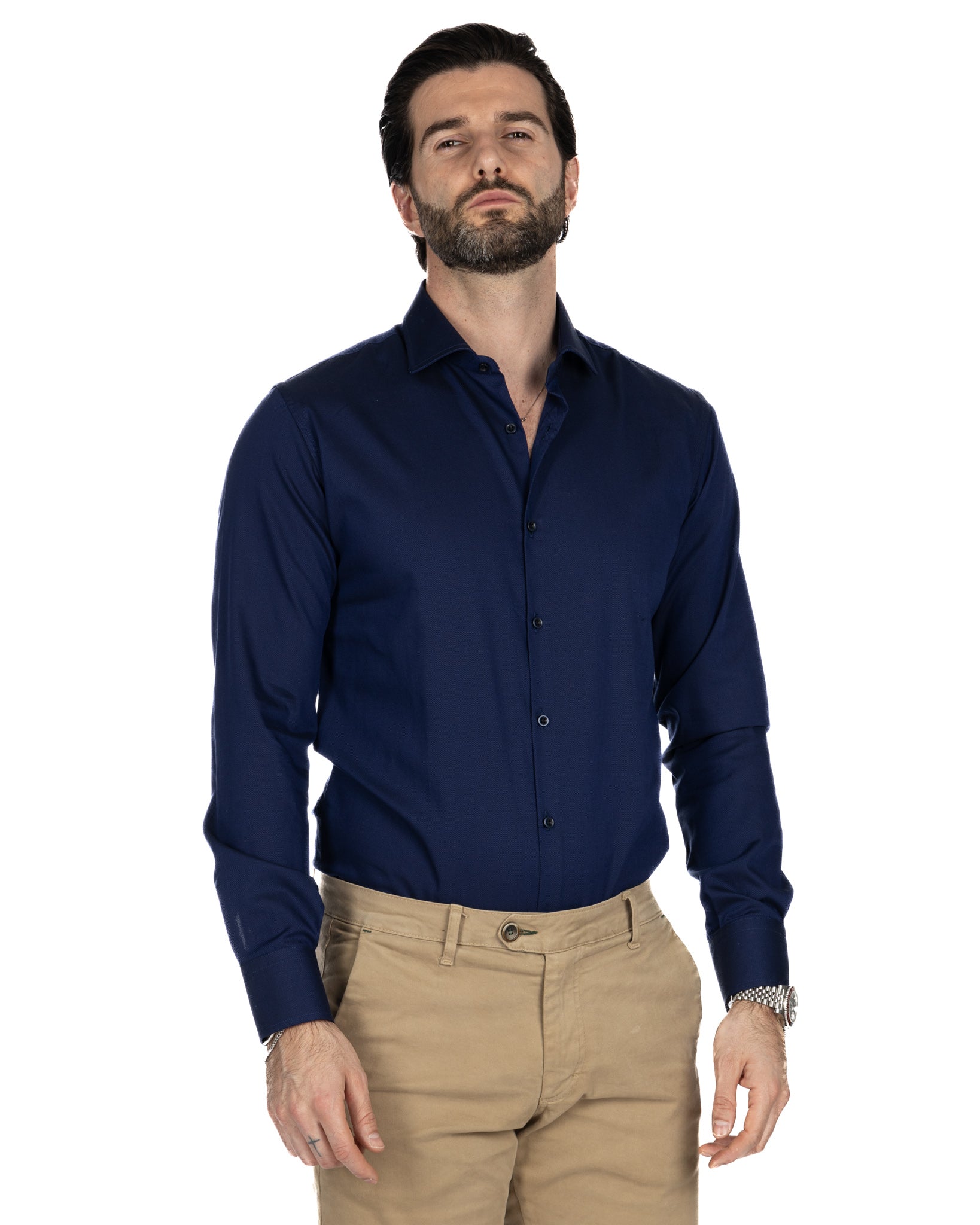 Shirt - slim fit oxford blue