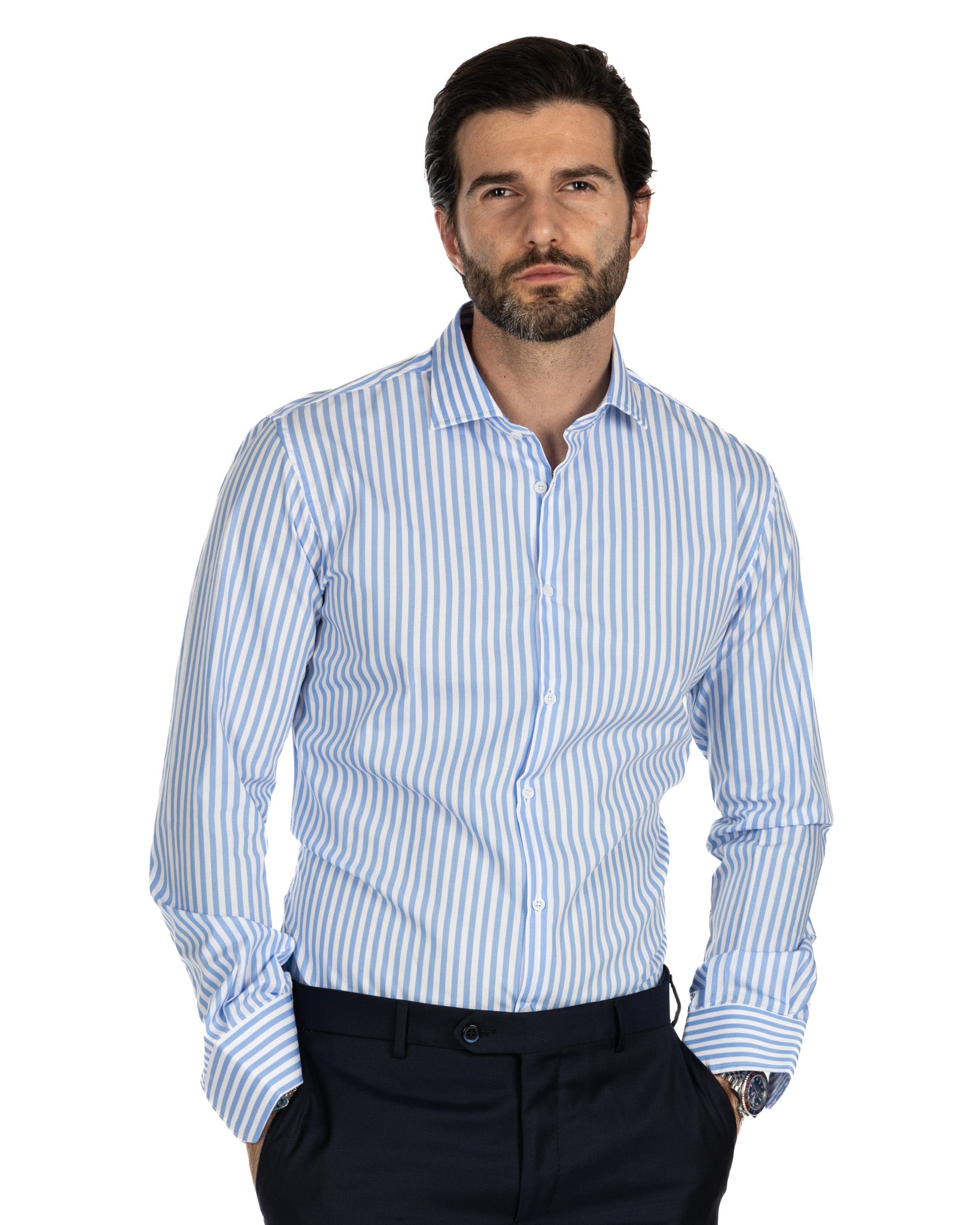 Chemise - slim fit blue stripes