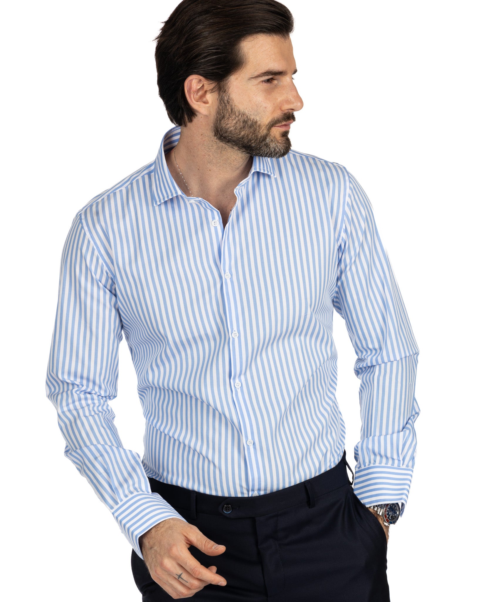 Chemise - slim fit blue stripes