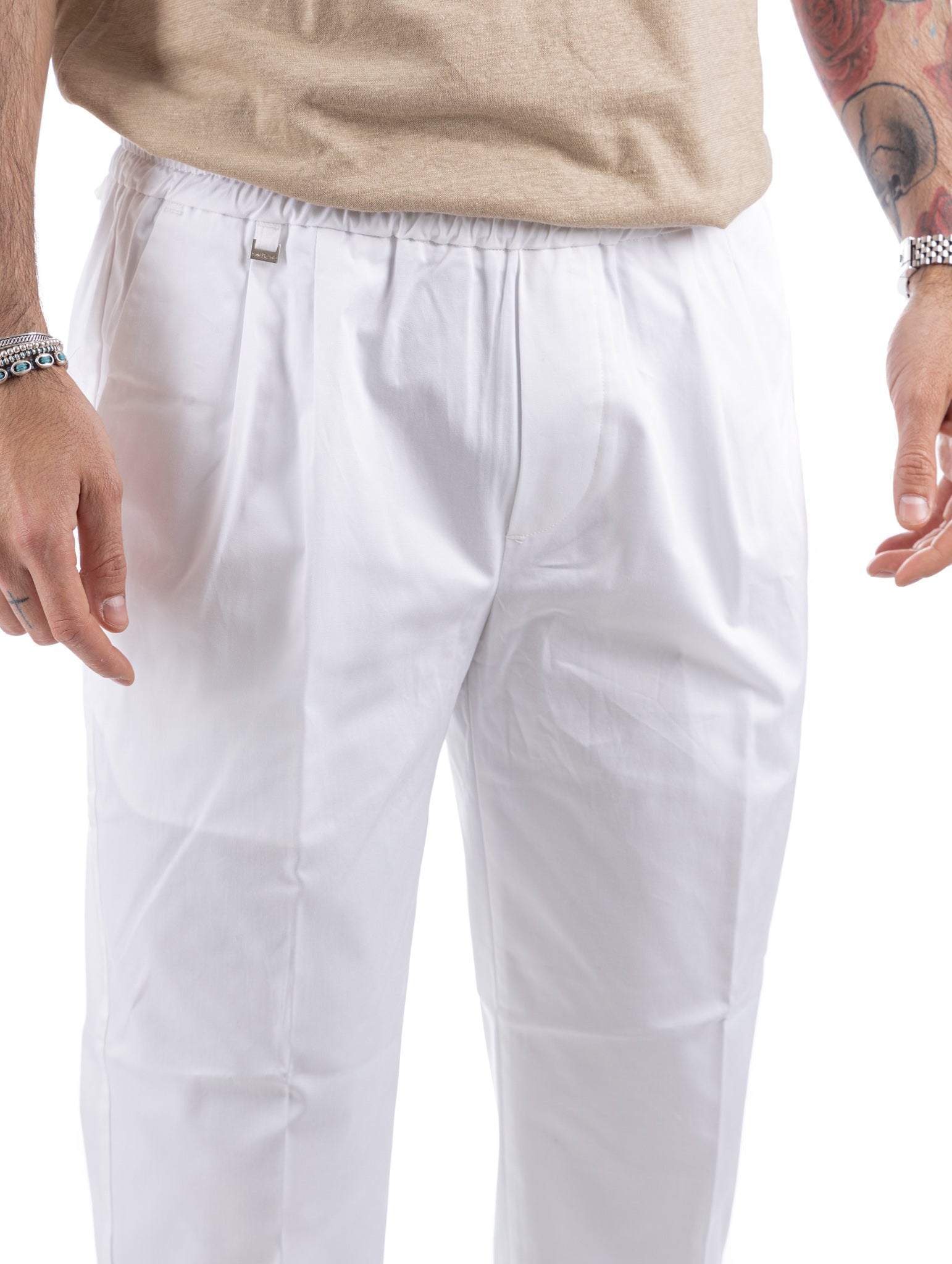 Larry - pantalaccio bianco in cotone estivo