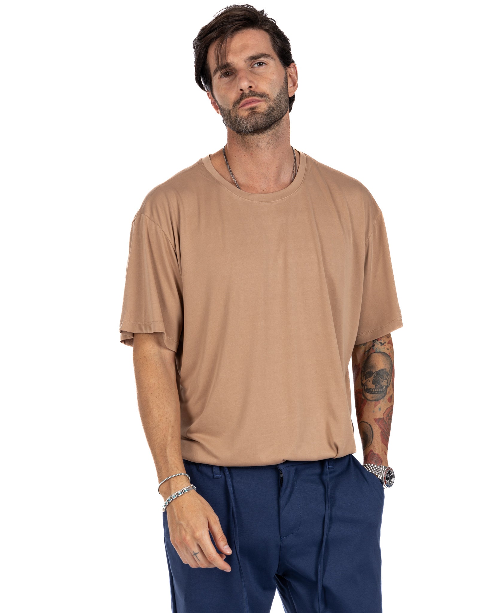 Owen - oversized beige t-shirt