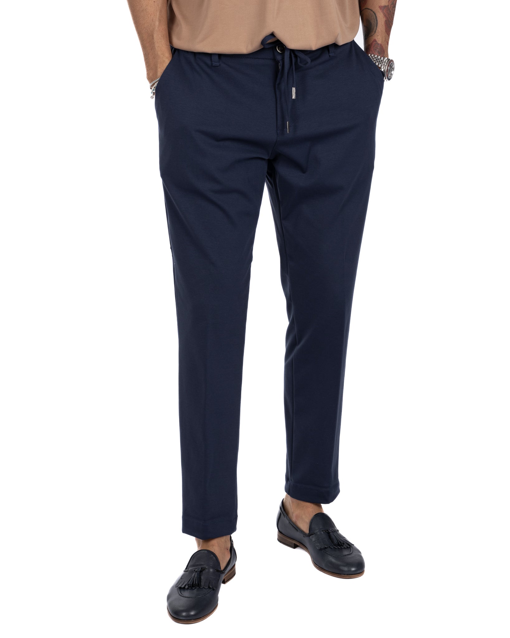 Shelby - pantalaccio in cotone blu