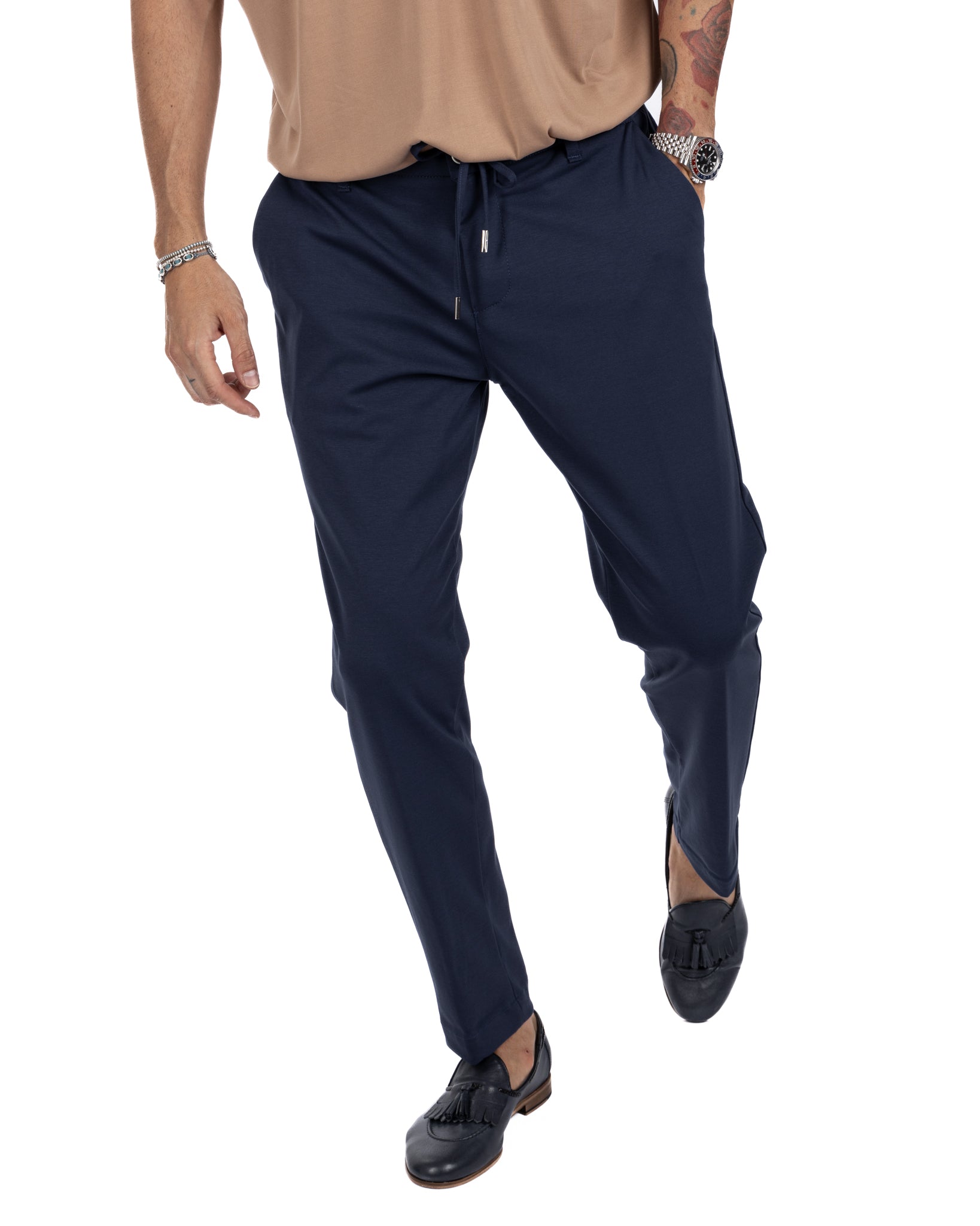 Shelby - pantalaccio in cotone blu