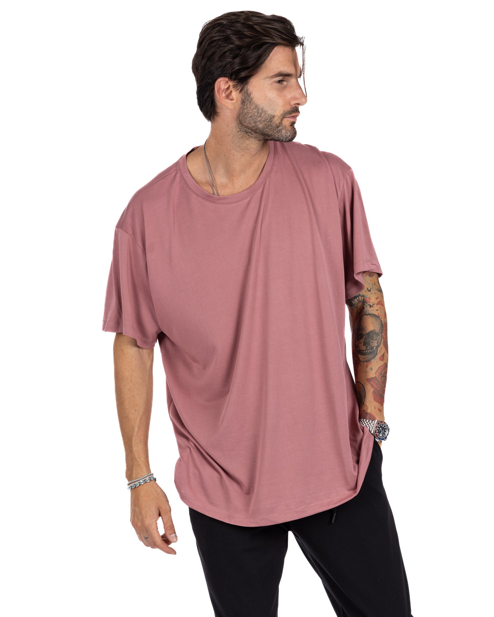 Owen - t-shirt rosa oversize